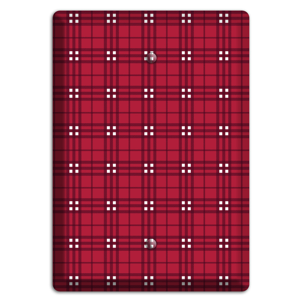 Red and White Plaid Blank Wallplate
