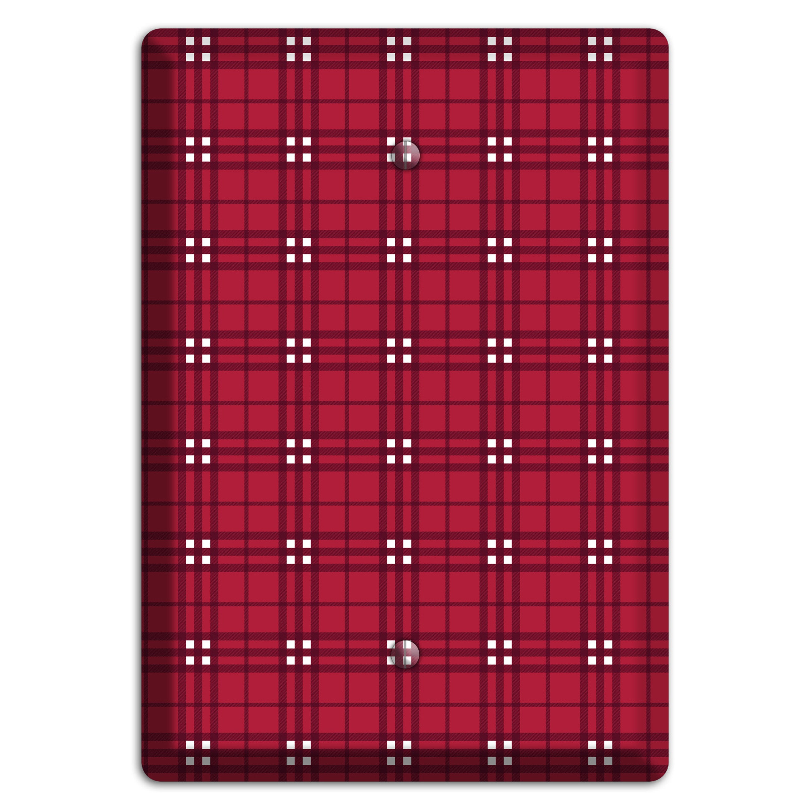 Red and White Plaid Blank Wallplate