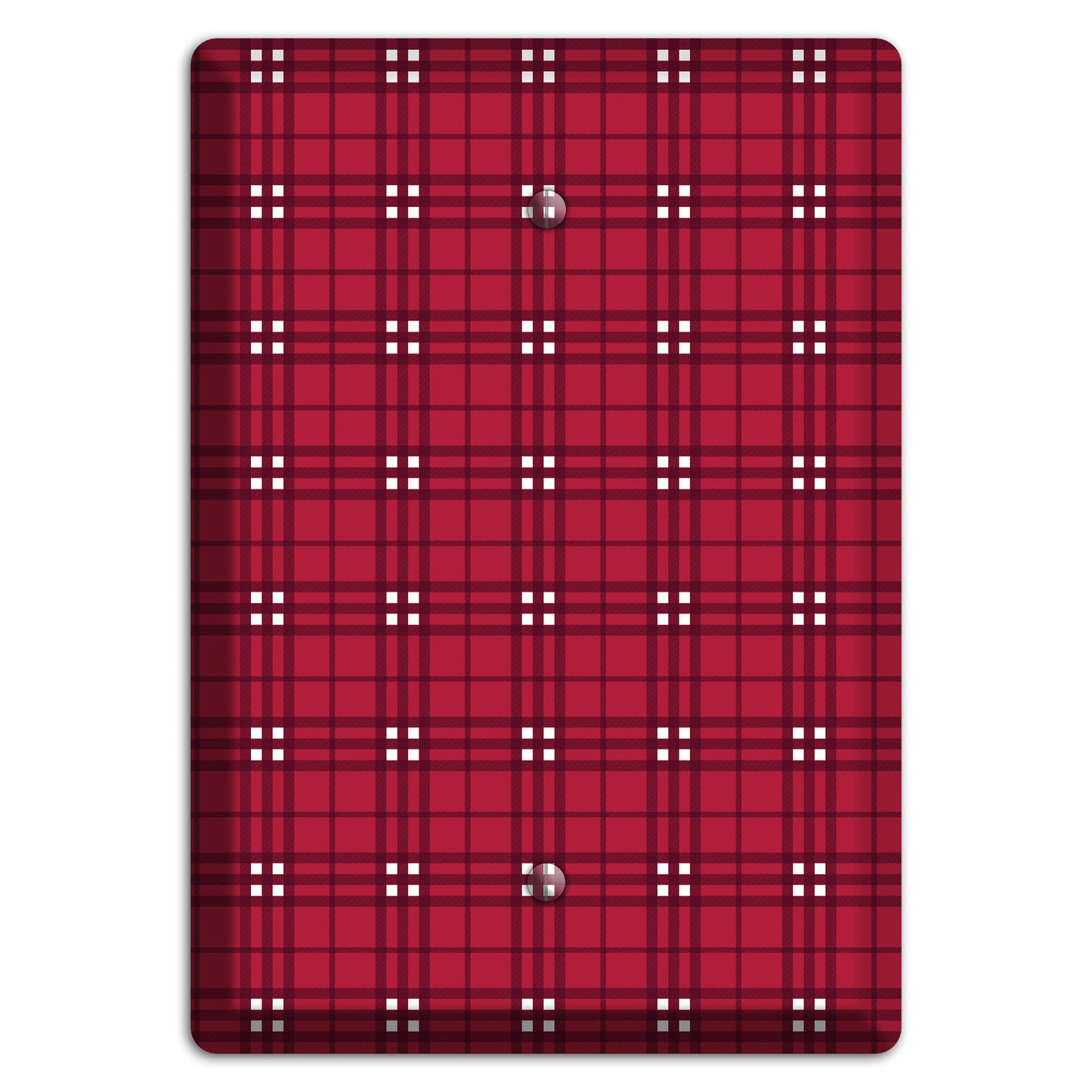 Red and White Plaid Blank Wallplate
