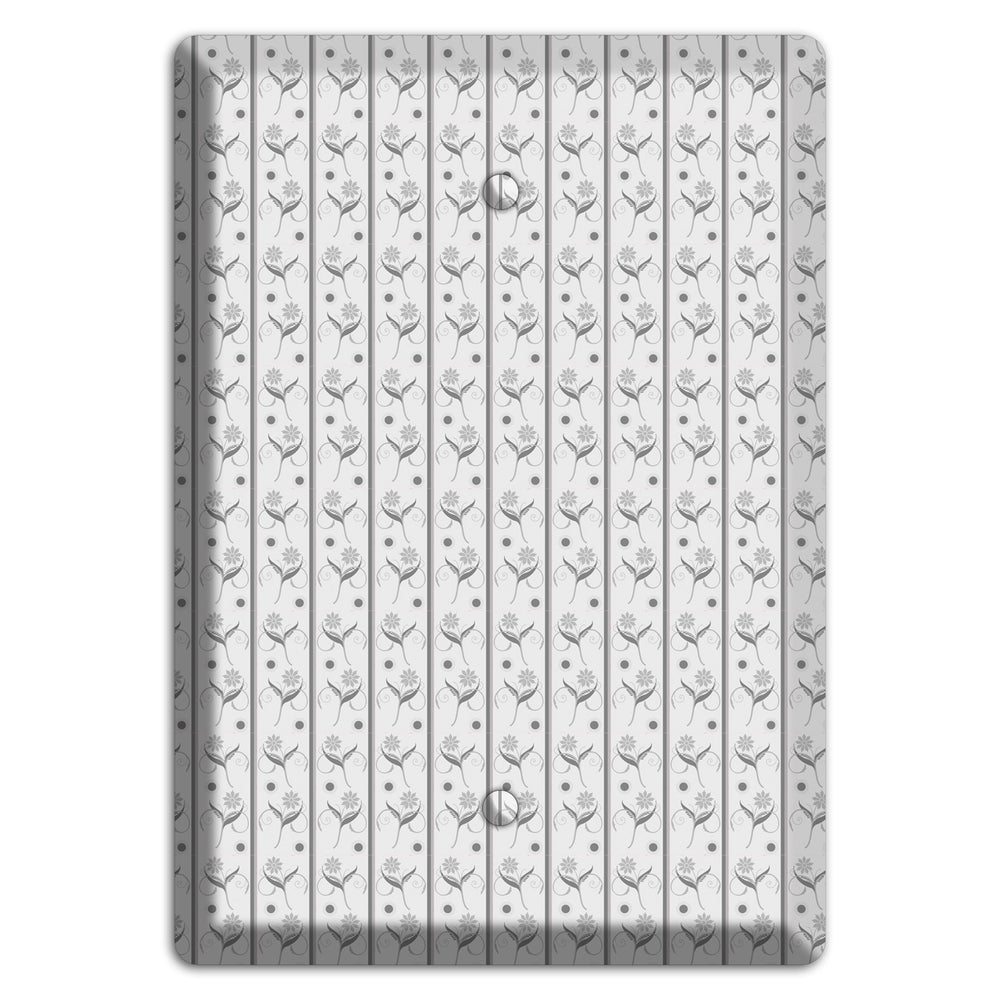 Grey Small Floral Pattern Blank Wallplate