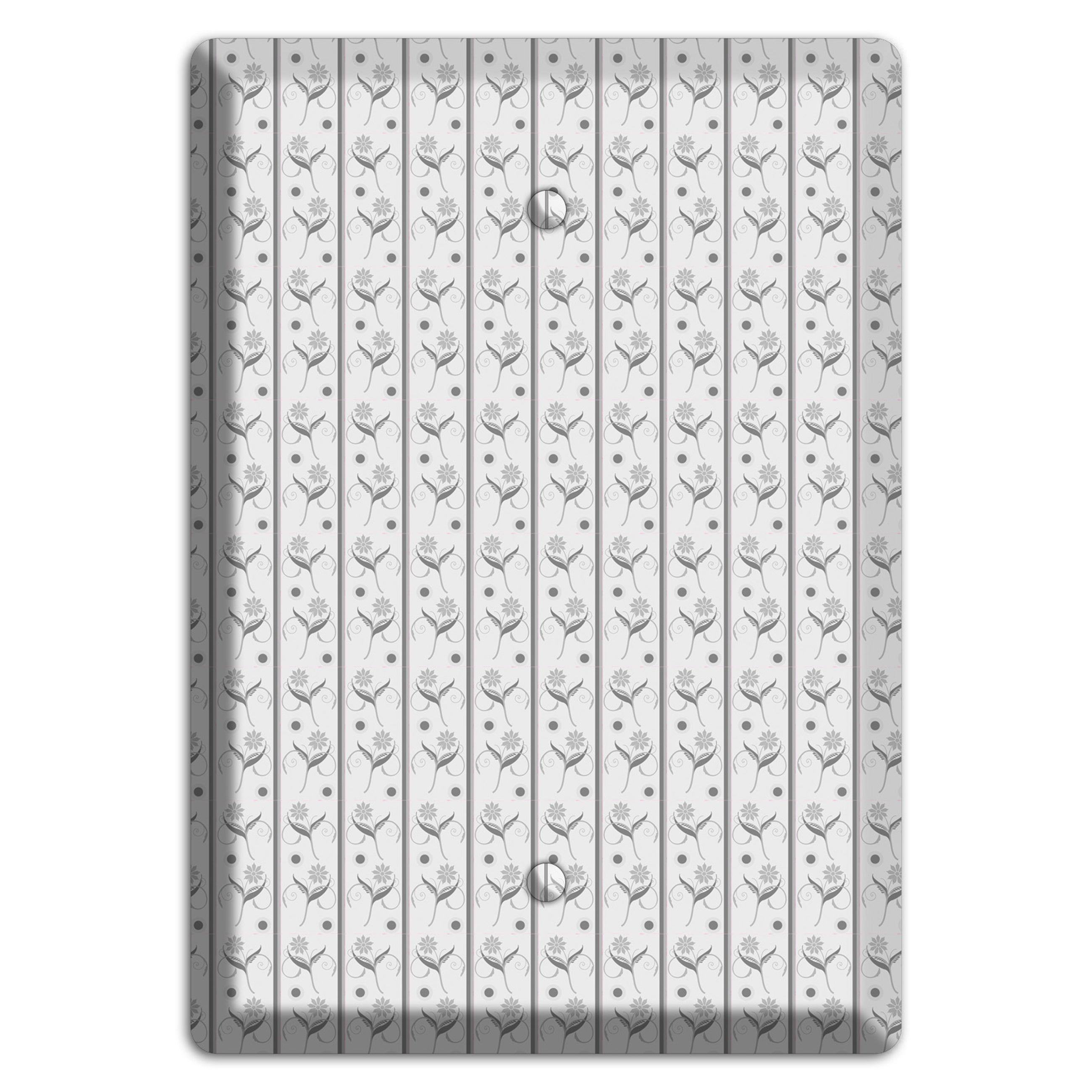 Grey Small Floral Pattern Blank Wallplate