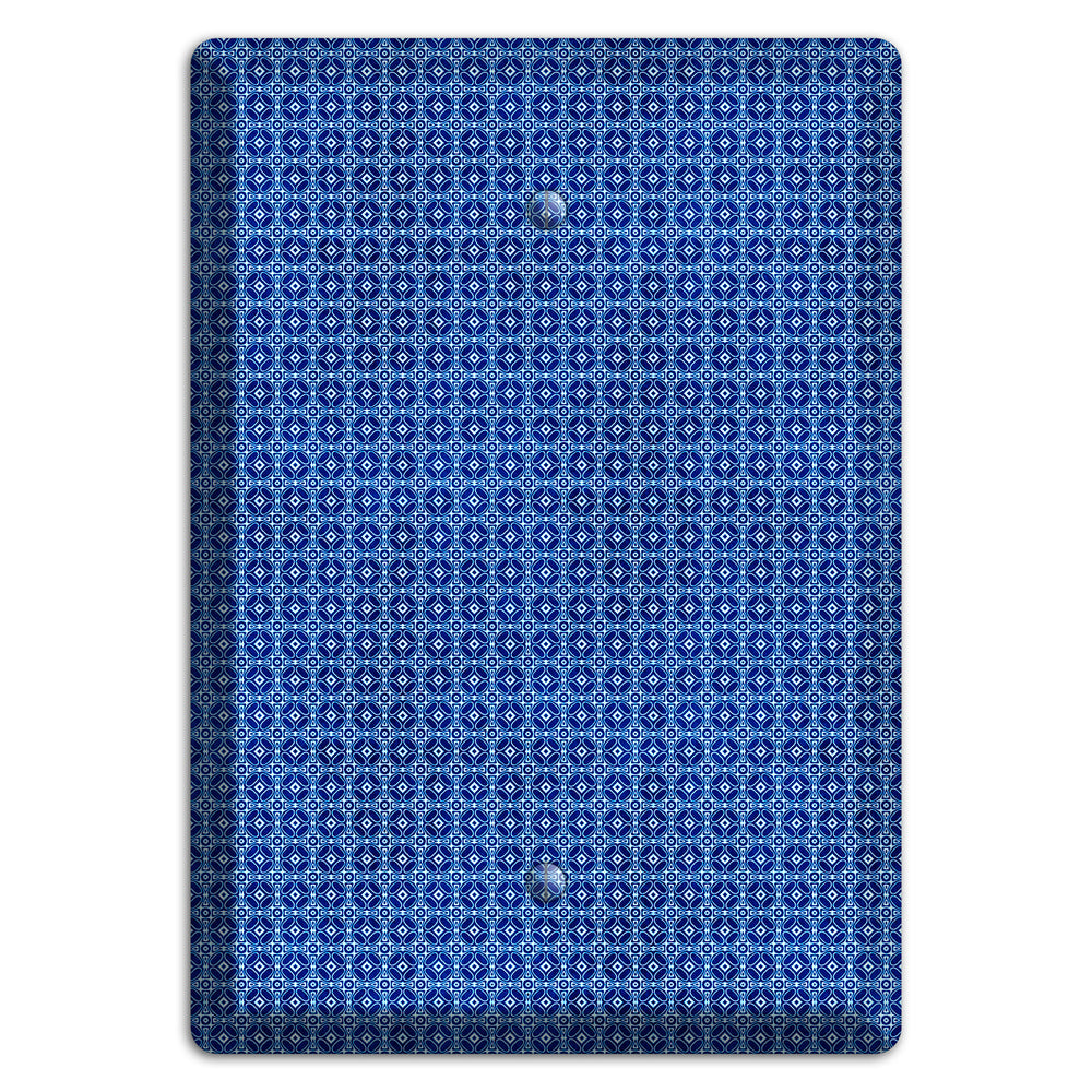 Multi Blue Arabesque Blank Wallplate