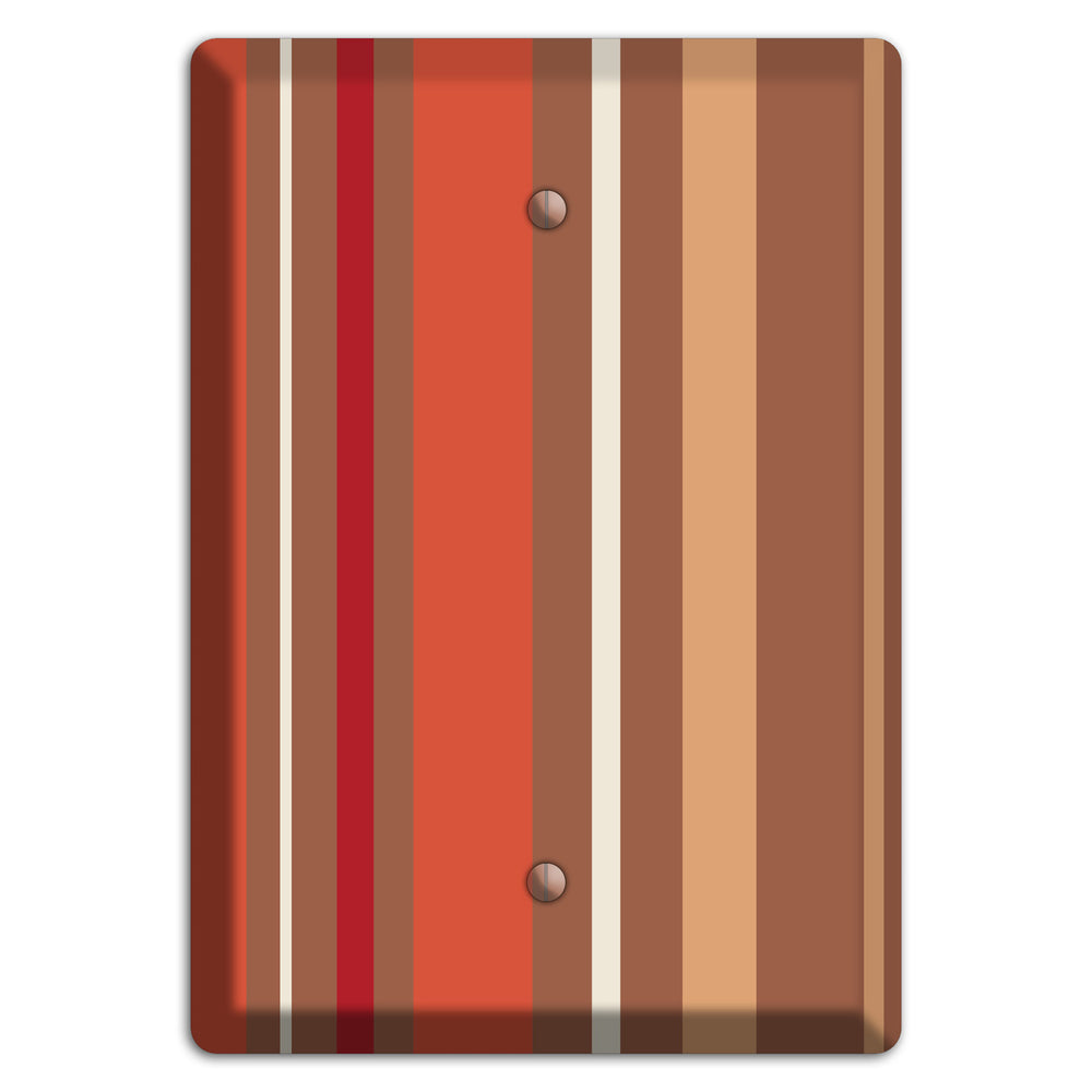 Multi Coral Vertical Stripe Blank Wallplate