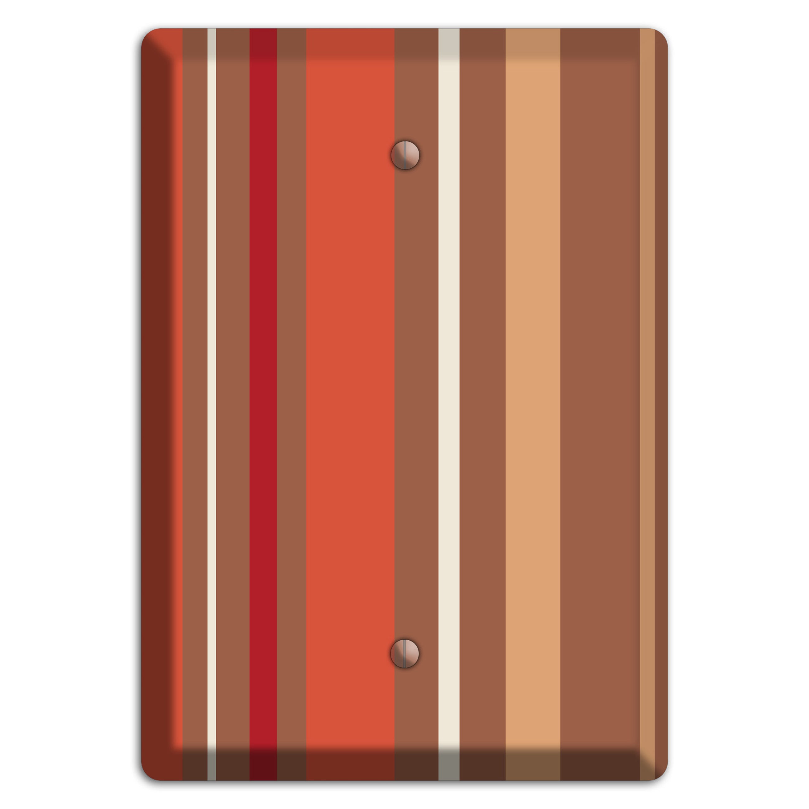 Multi Coral Vertical Stripe Blank Wallplate