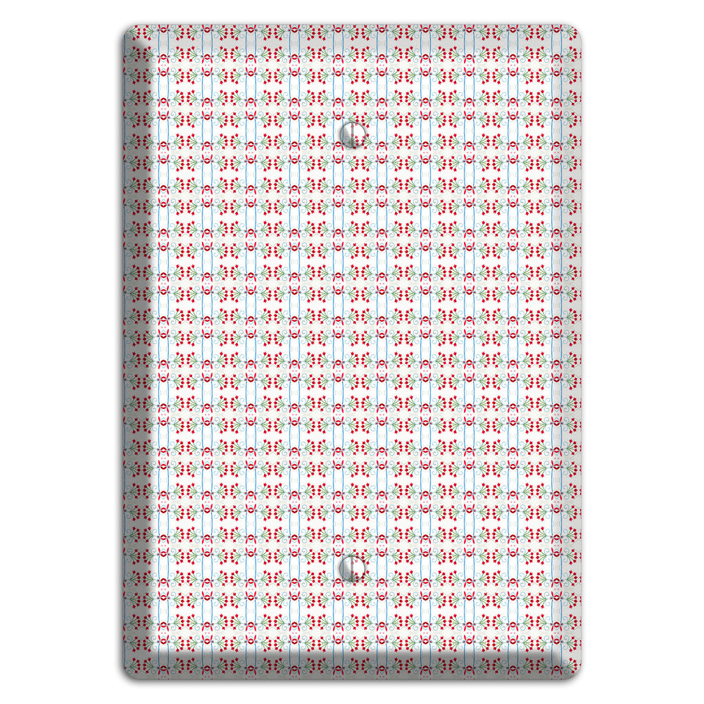 White with Red Blue Tapestry Blank Wallplate