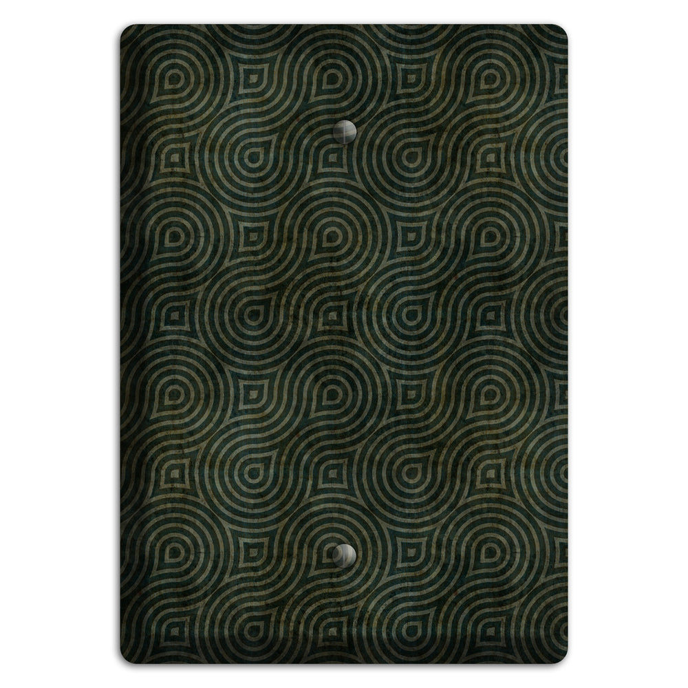 Green and Black Swirl Blank Wallplate