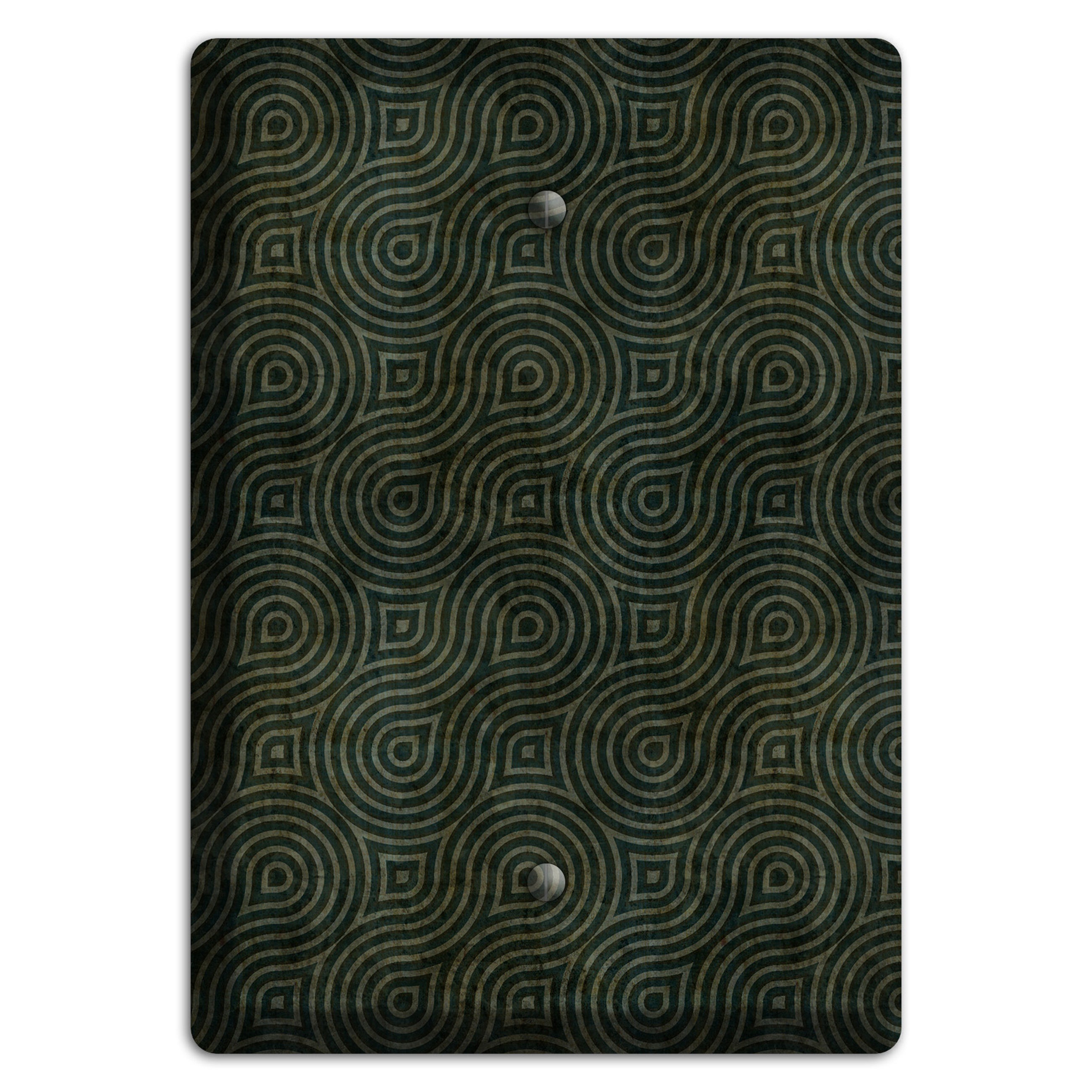 Green and Black Swirl Blank Wallplate