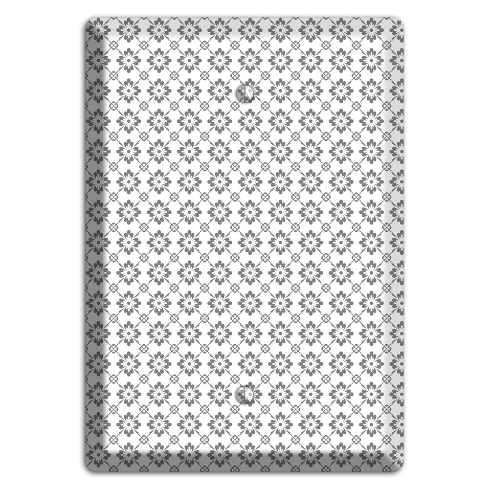 White with Grey Foulard Blank Wallplate