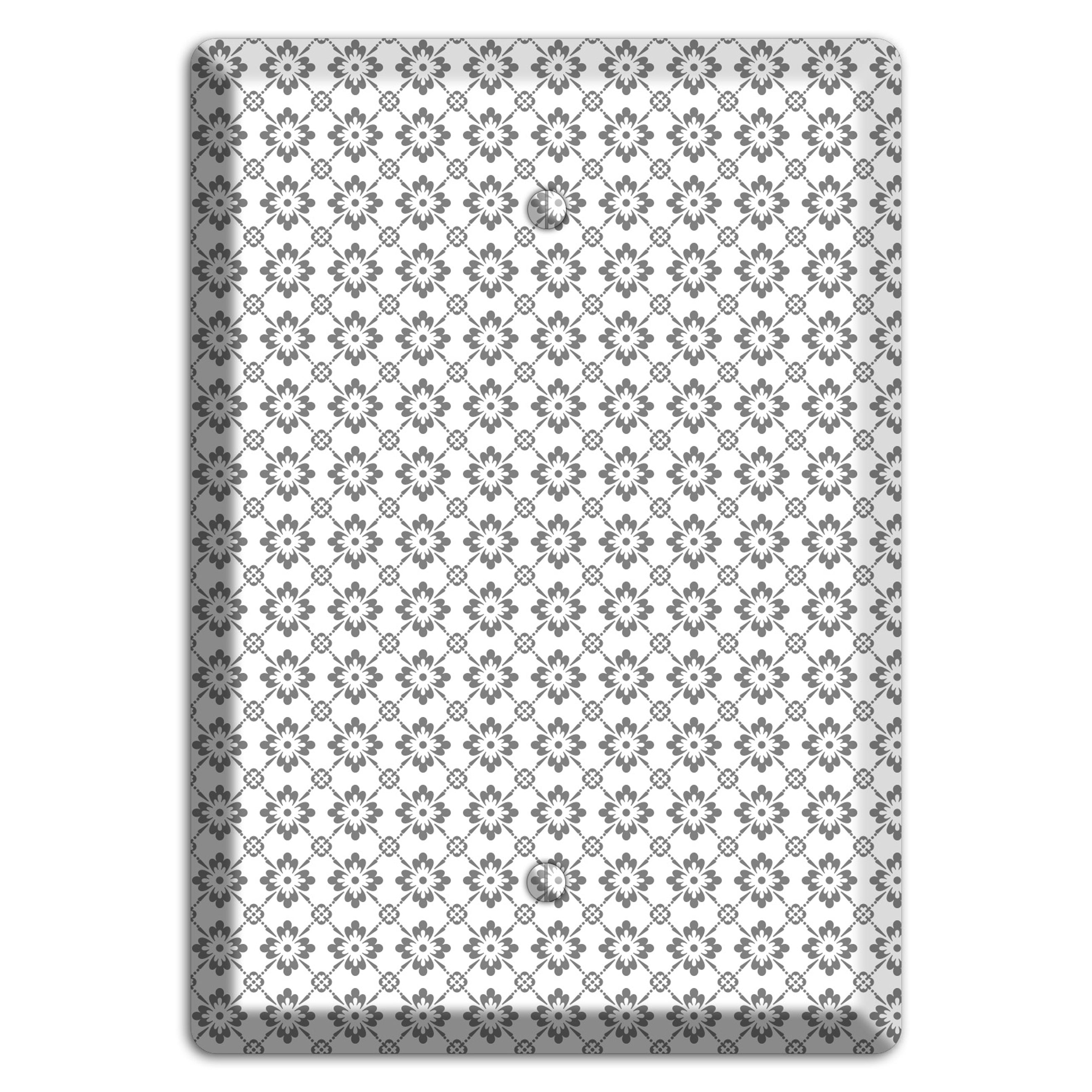 White with Grey Foulard Blank Wallplate