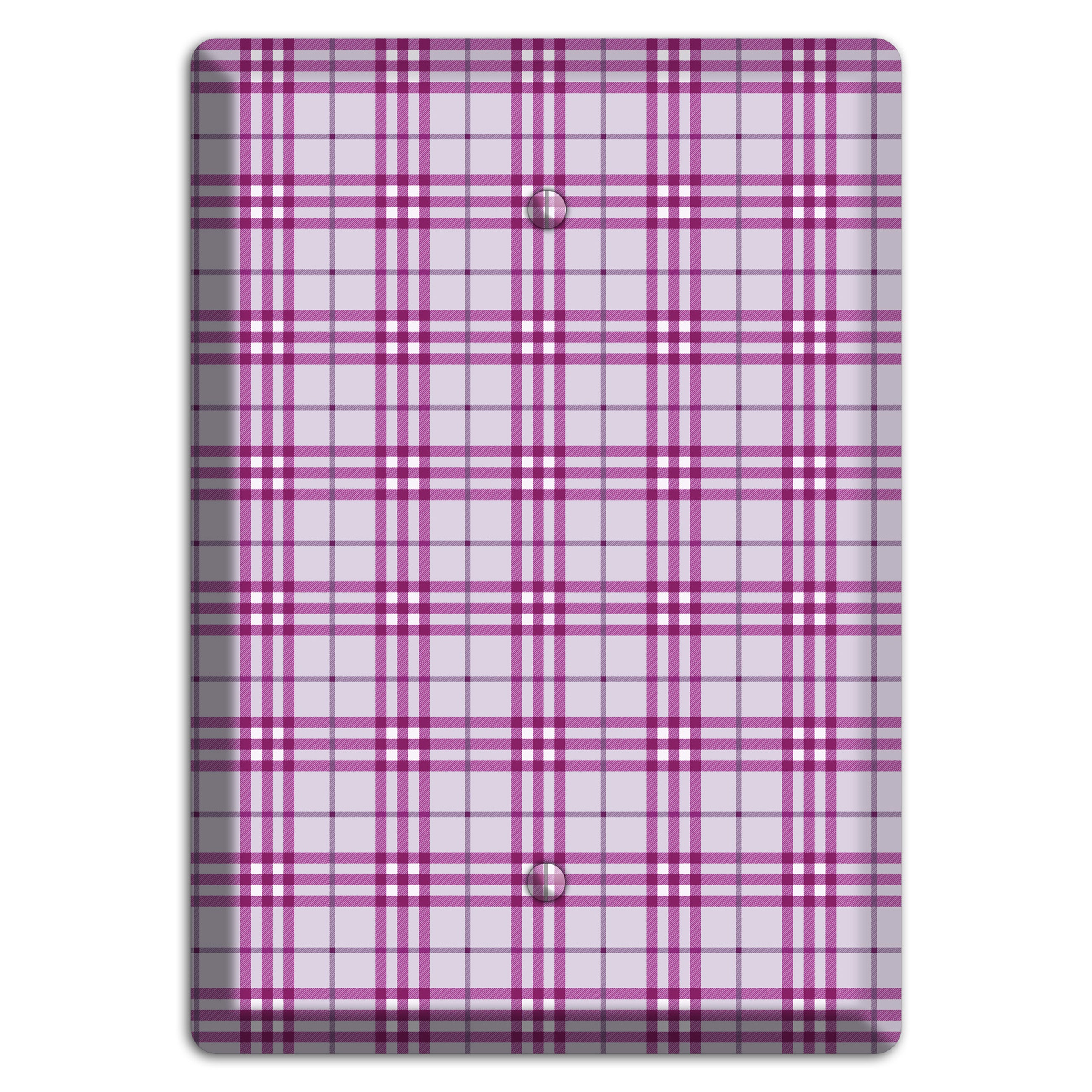 Purple Plaid Blank Wallplate