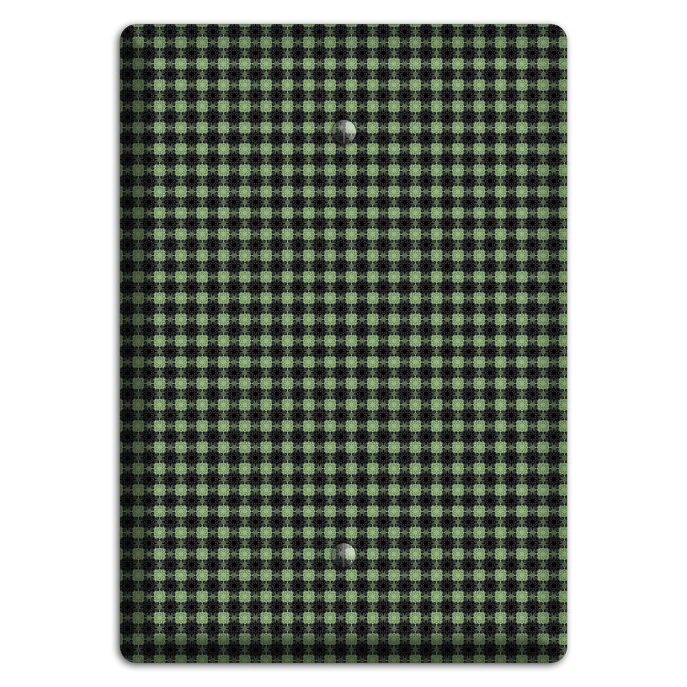 Multi Green Basket Check Blank Wallplate