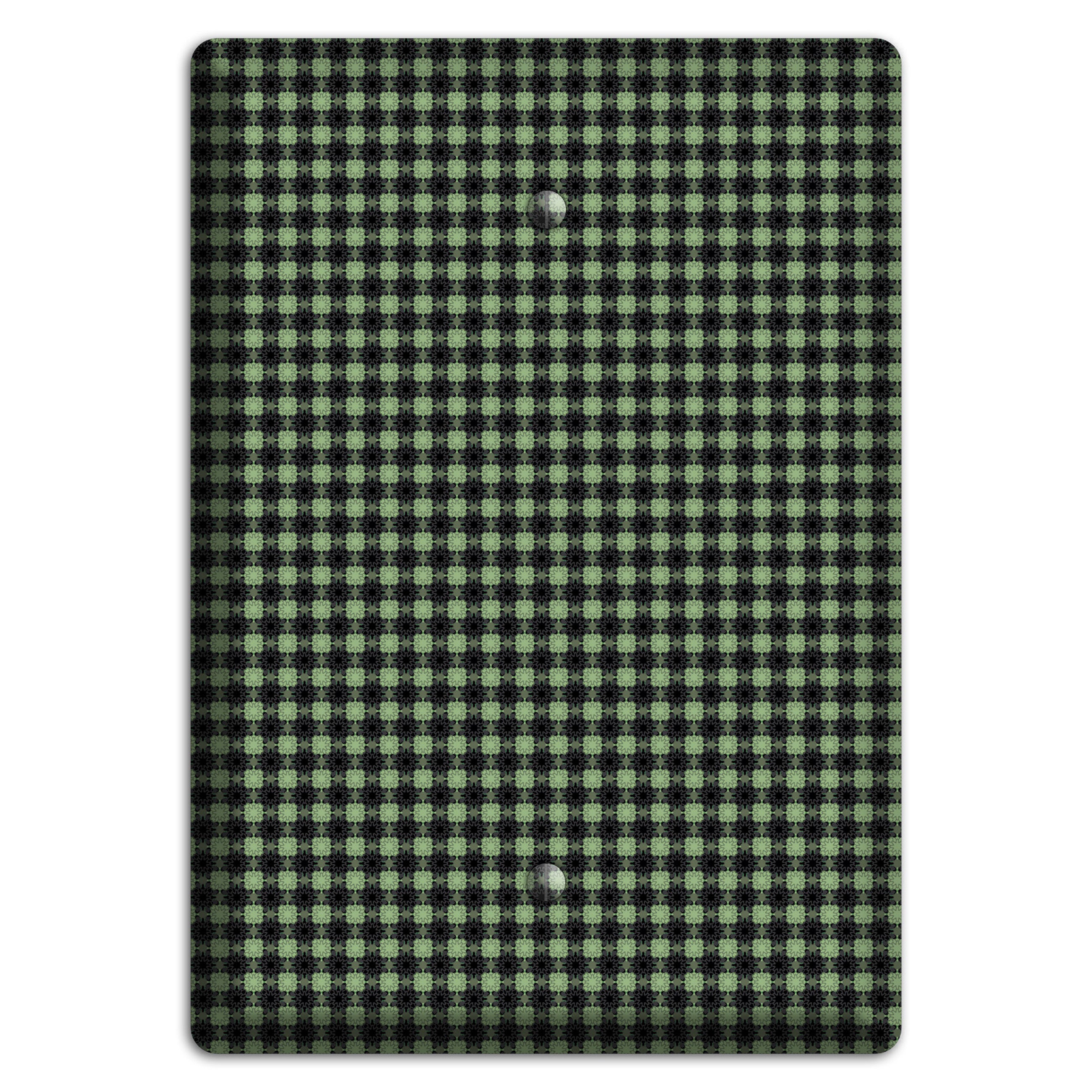 Multi Green Basket Check Blank Wallplate
