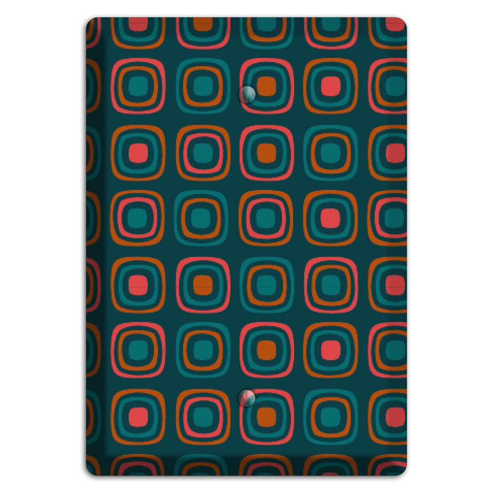 Teal and Pink Rounded Squares Blank Wallplate