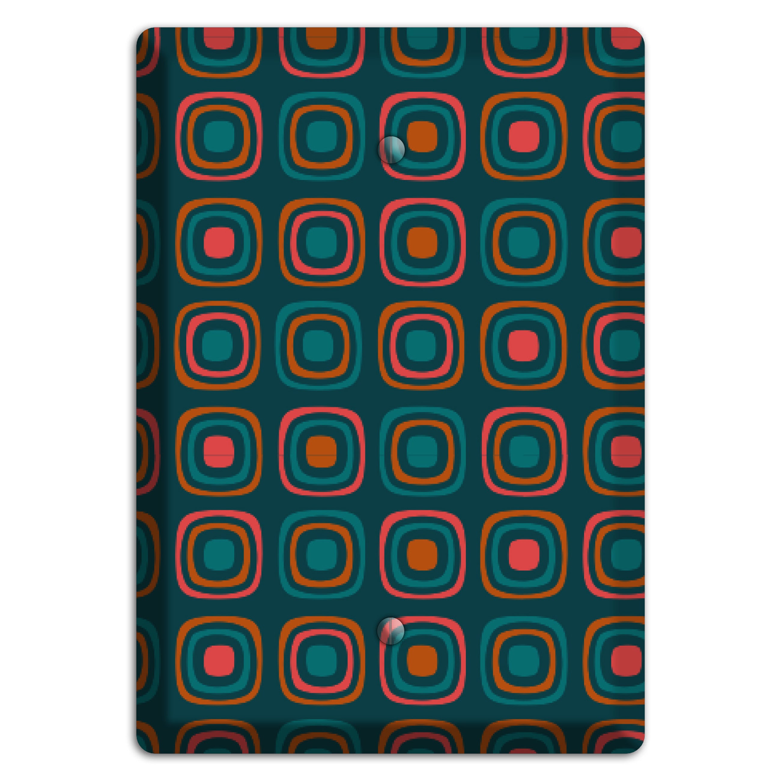 Teal and Pink Rounded Squares Blank Wallplate