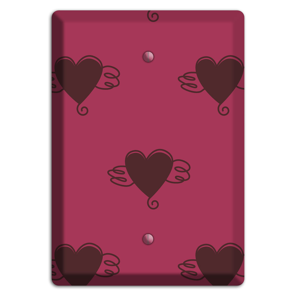 Fuschia Winged Hearts 2 Blank Wallplate