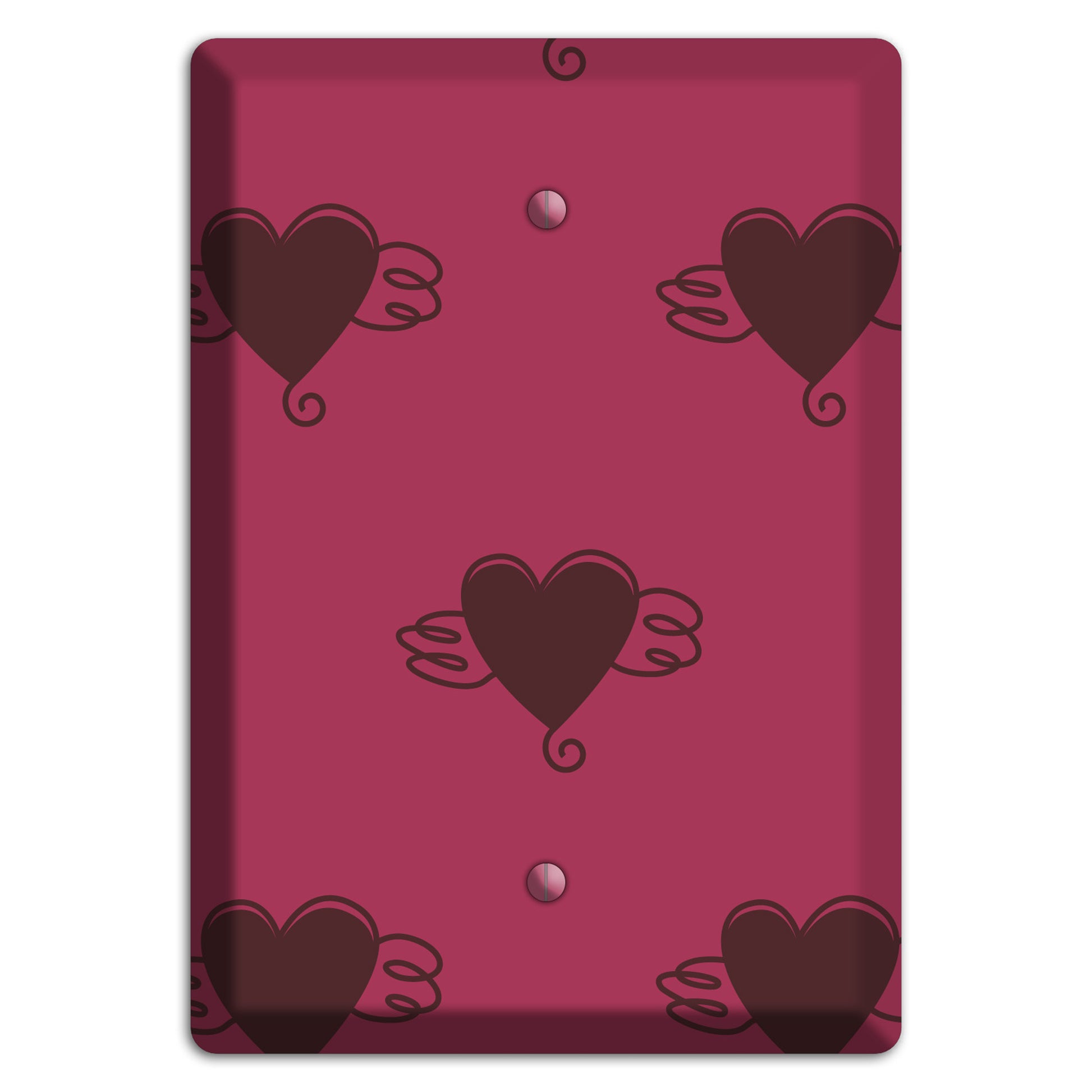 Fuschia Winged Hearts 2 Blank Wallplate