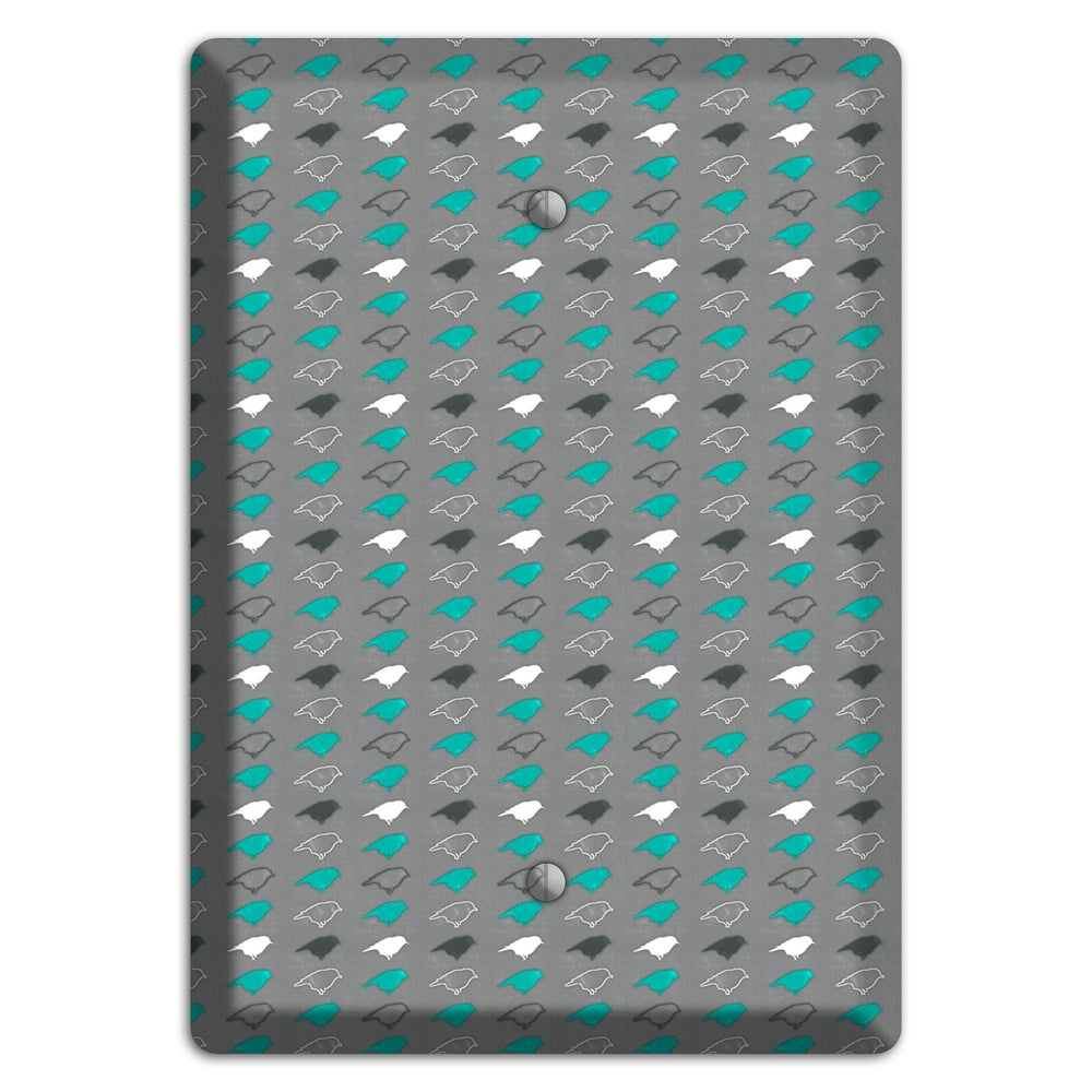 Grey with Small Green Birds 2 Blank Wallplate