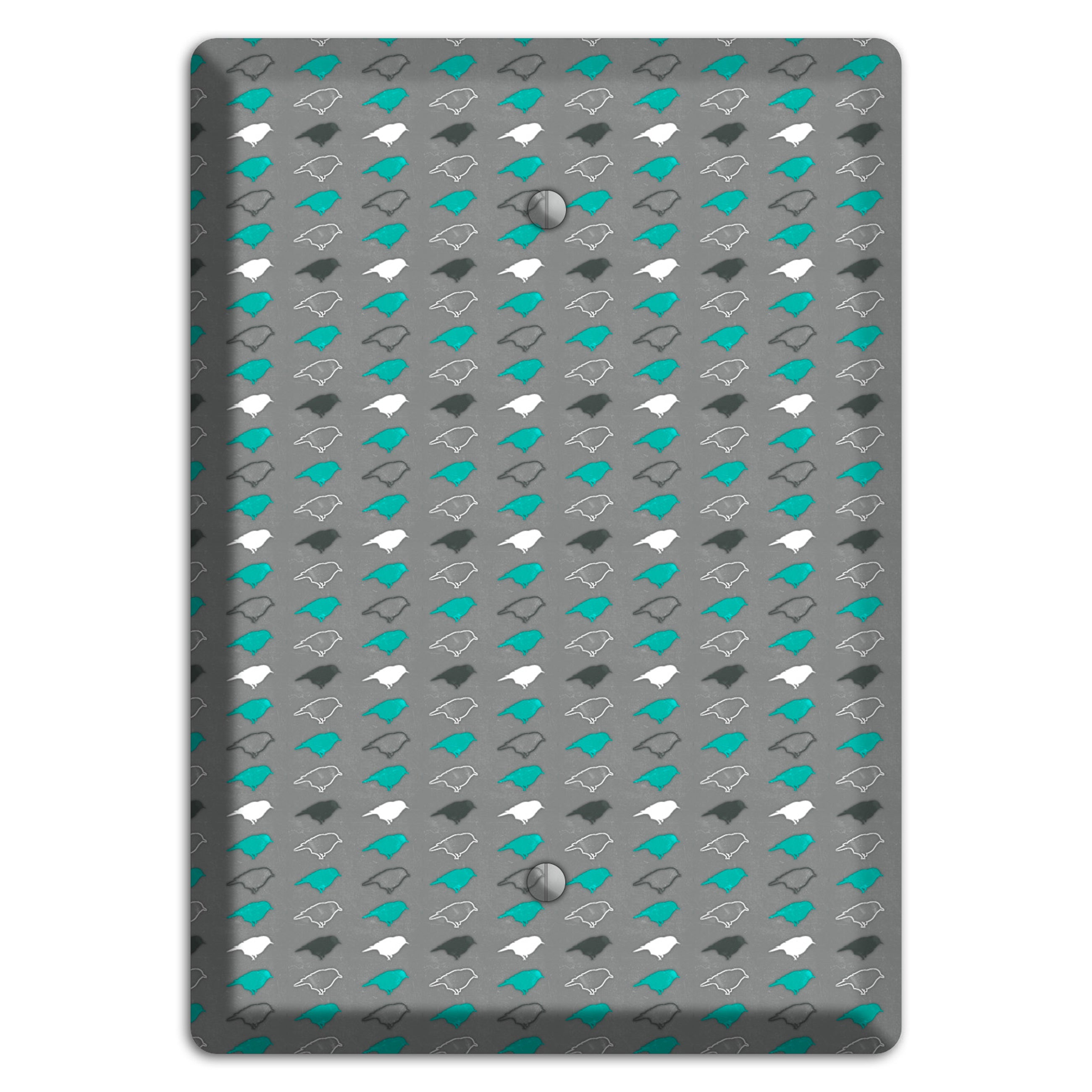 Grey with Small Green Birds 2 Blank Wallplate