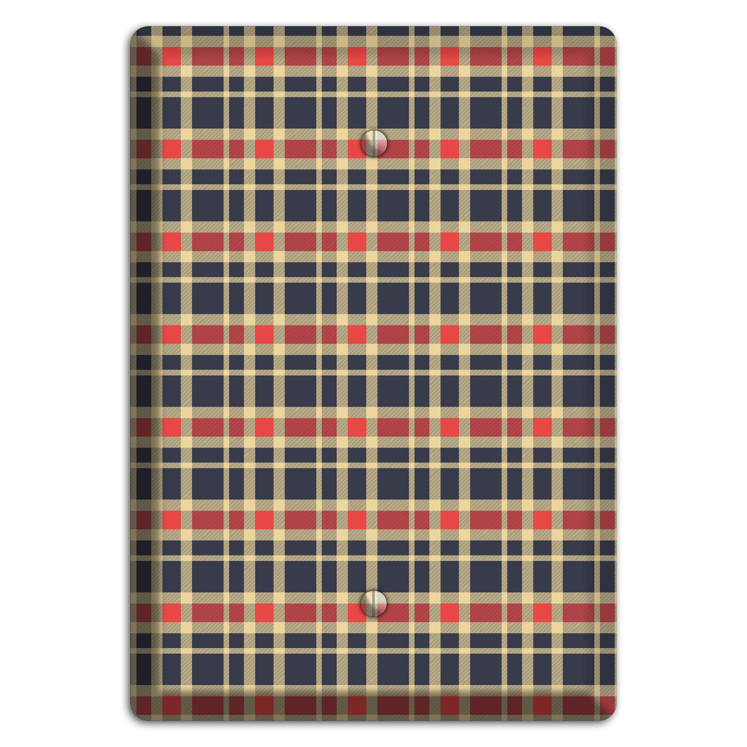 Maroon and Black Plaid 2 Blank Wallplate