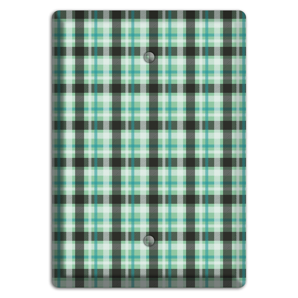 Multi Green Plaid Blank Wallplate