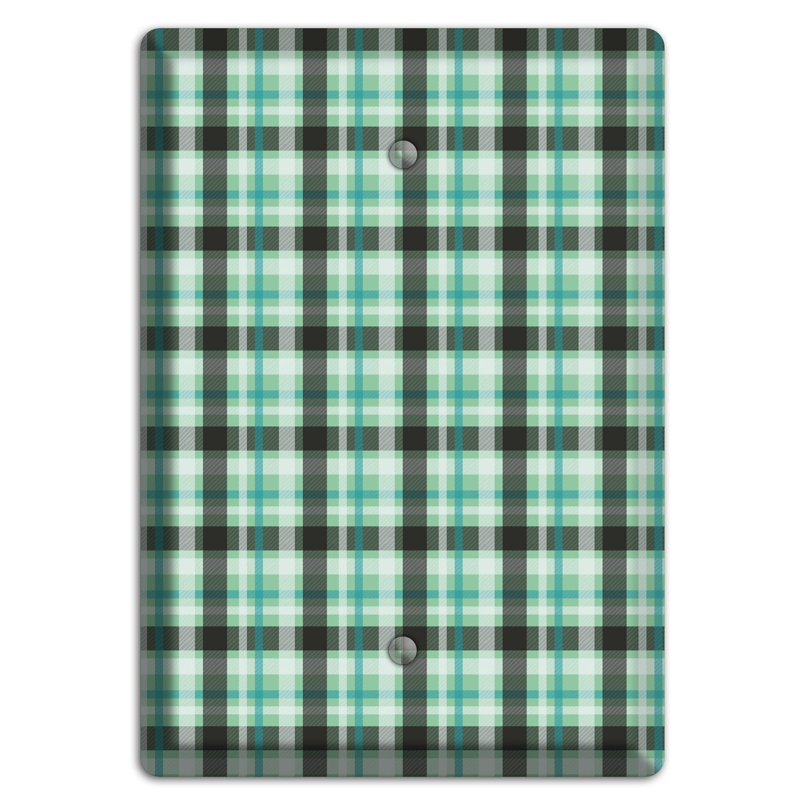 Multi Green Plaid Blank Wallplate