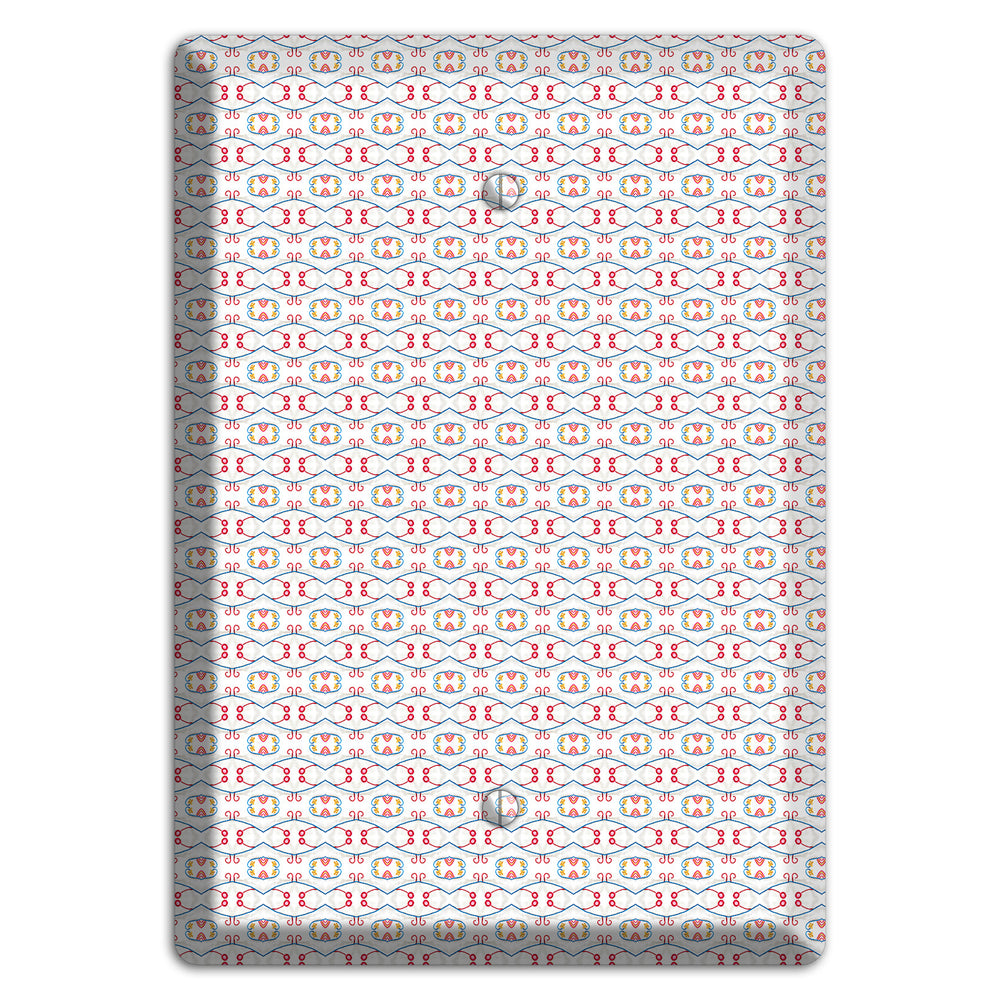 White with Red Tapestry Contour Blank Wallplate