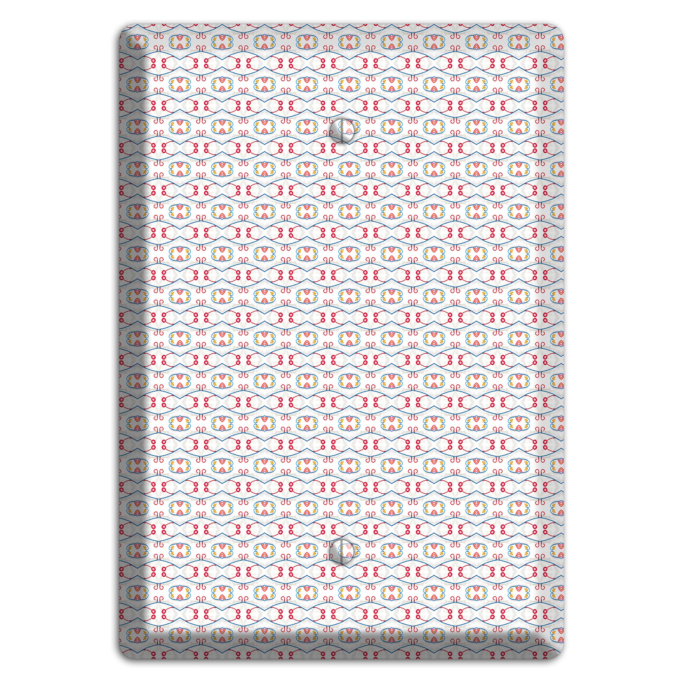 White with Red Tapestry Contour Blank Wallplate
