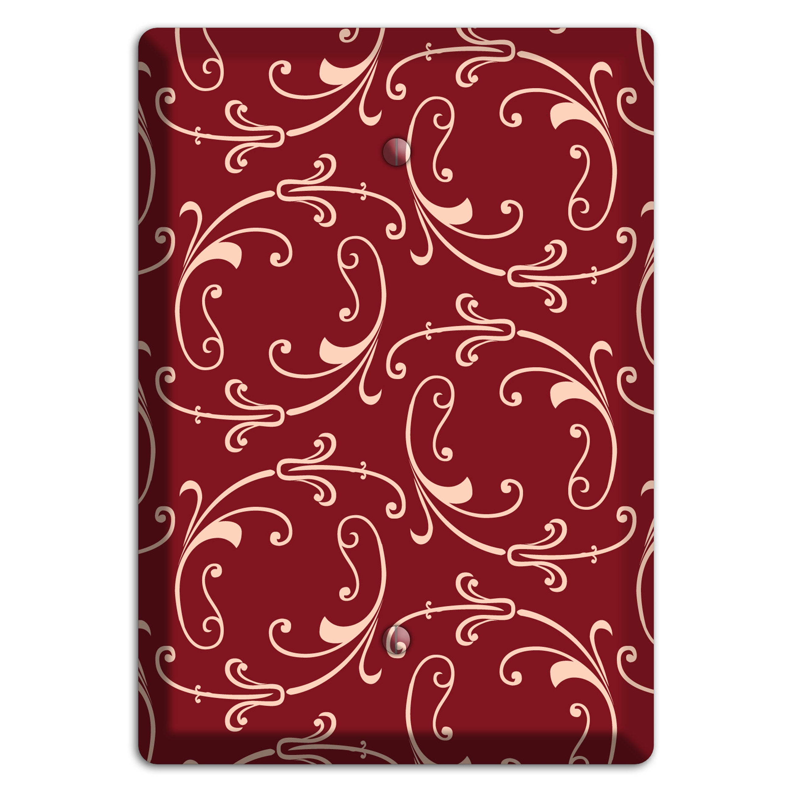 Burgundy Victorian Sprig Blank Wallplate