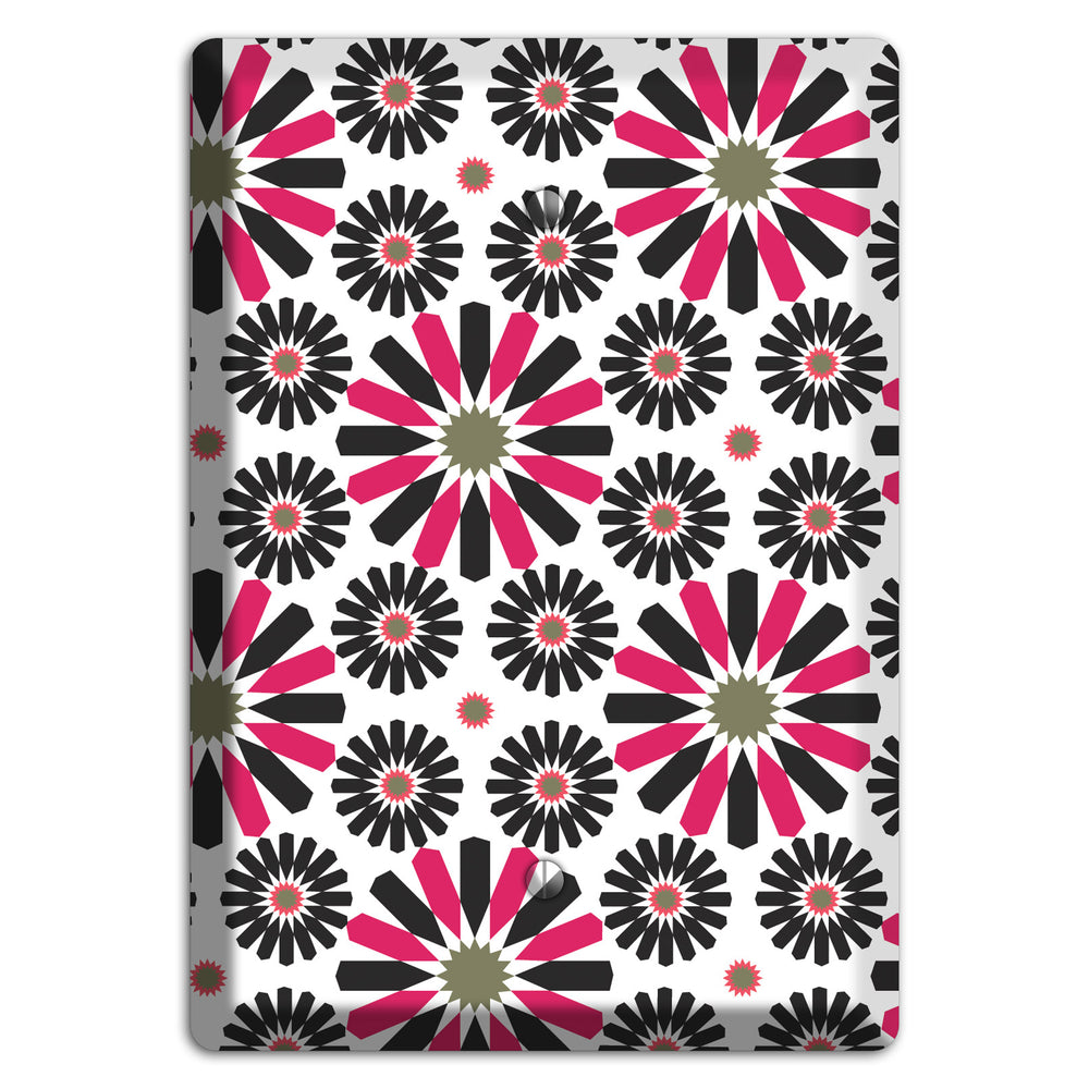 Red and Brown Scandinavian Floral Blank Wallplate