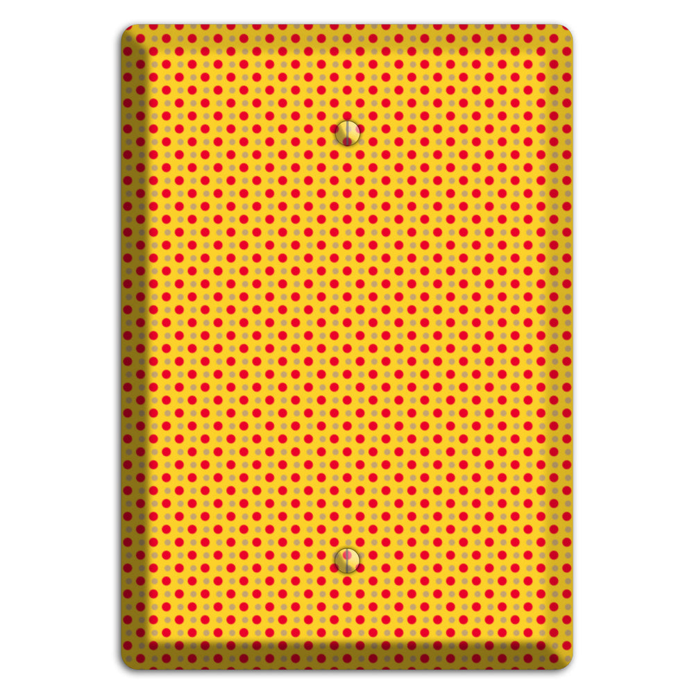 Orange with Maroon Tiny Polka Dots Blank Wallplate