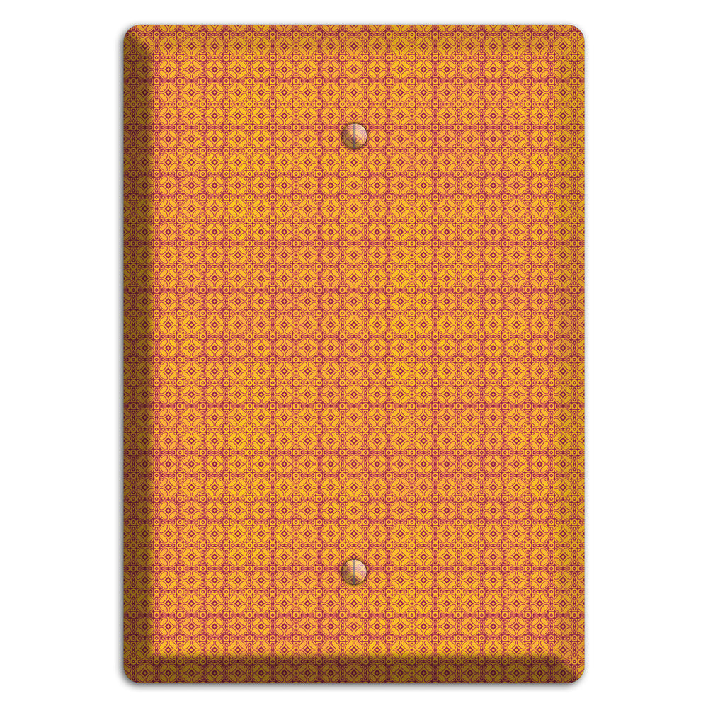 Multi Orange Arabesque Blank Wallplate