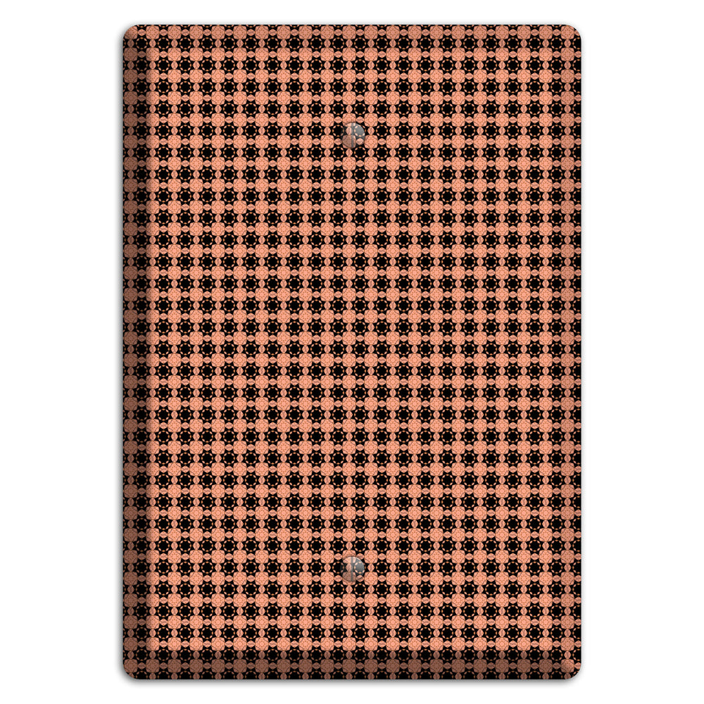 Coral and Black Arabesque Blank Wallplate