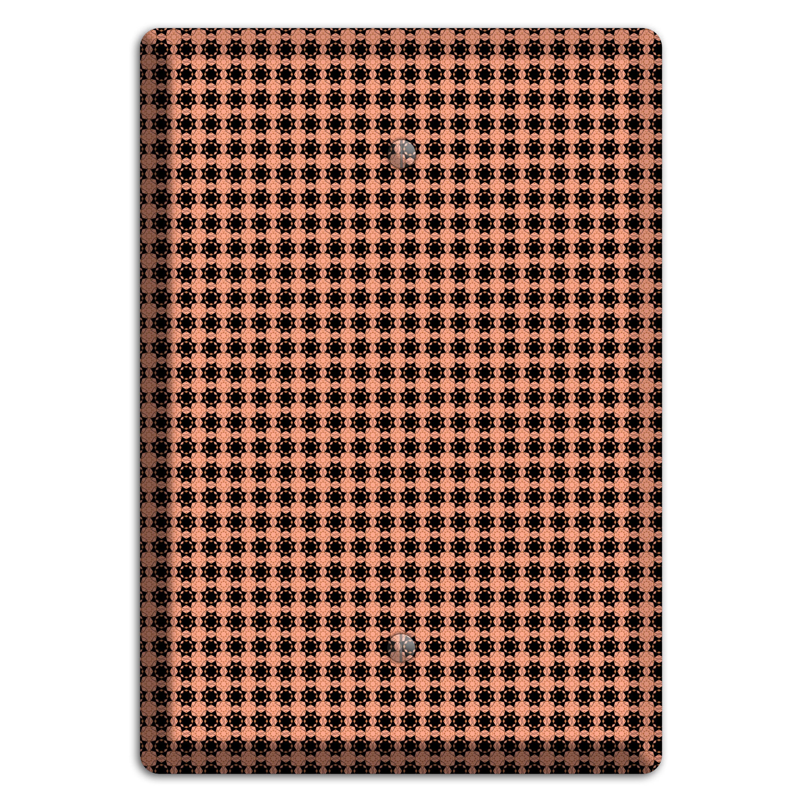 Coral and Black Arabesque Blank Wallplate