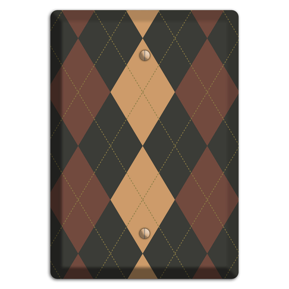 Maroon and Tan Argyle Blank Wallplate