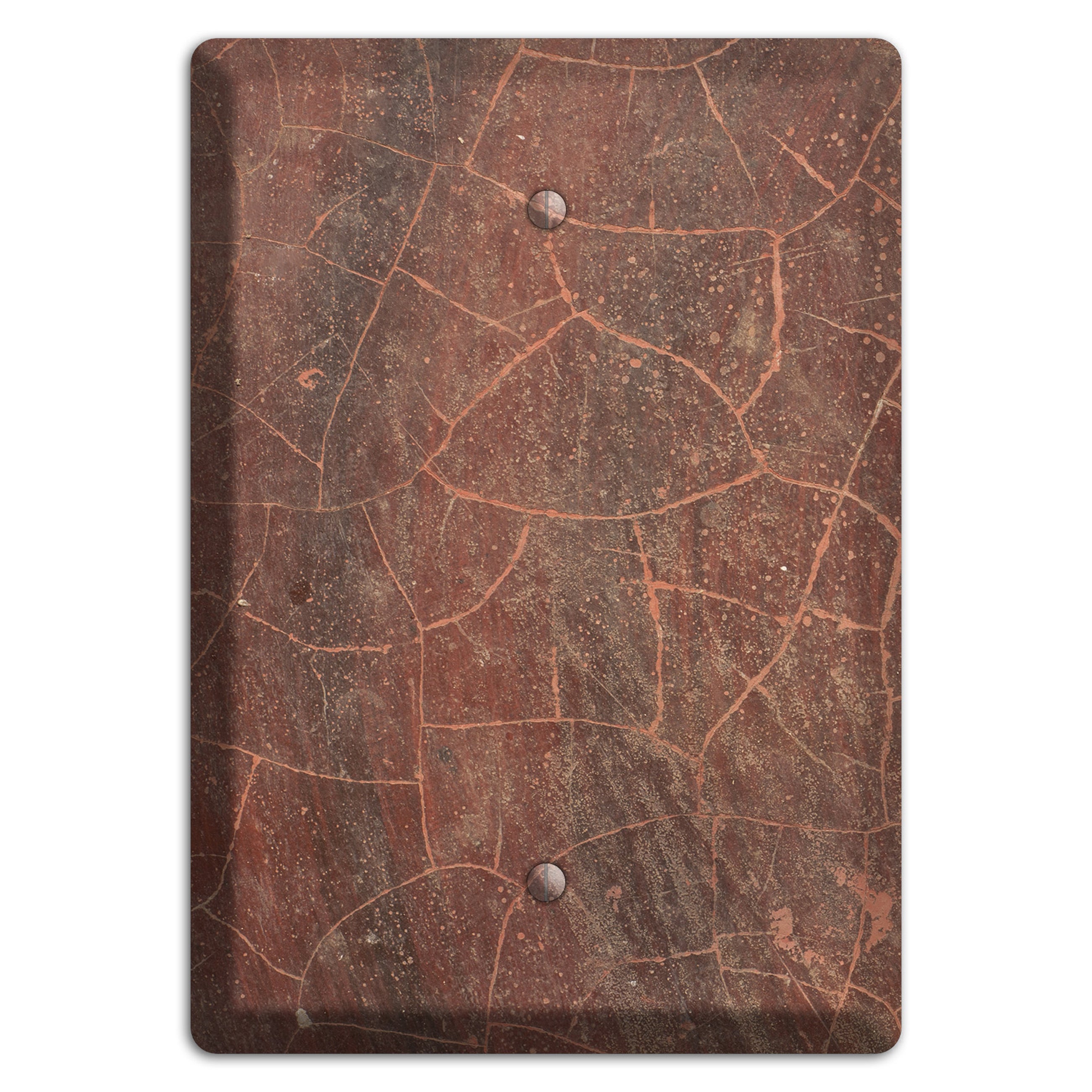 Maroon Cracked Concrete Blank Wallplate