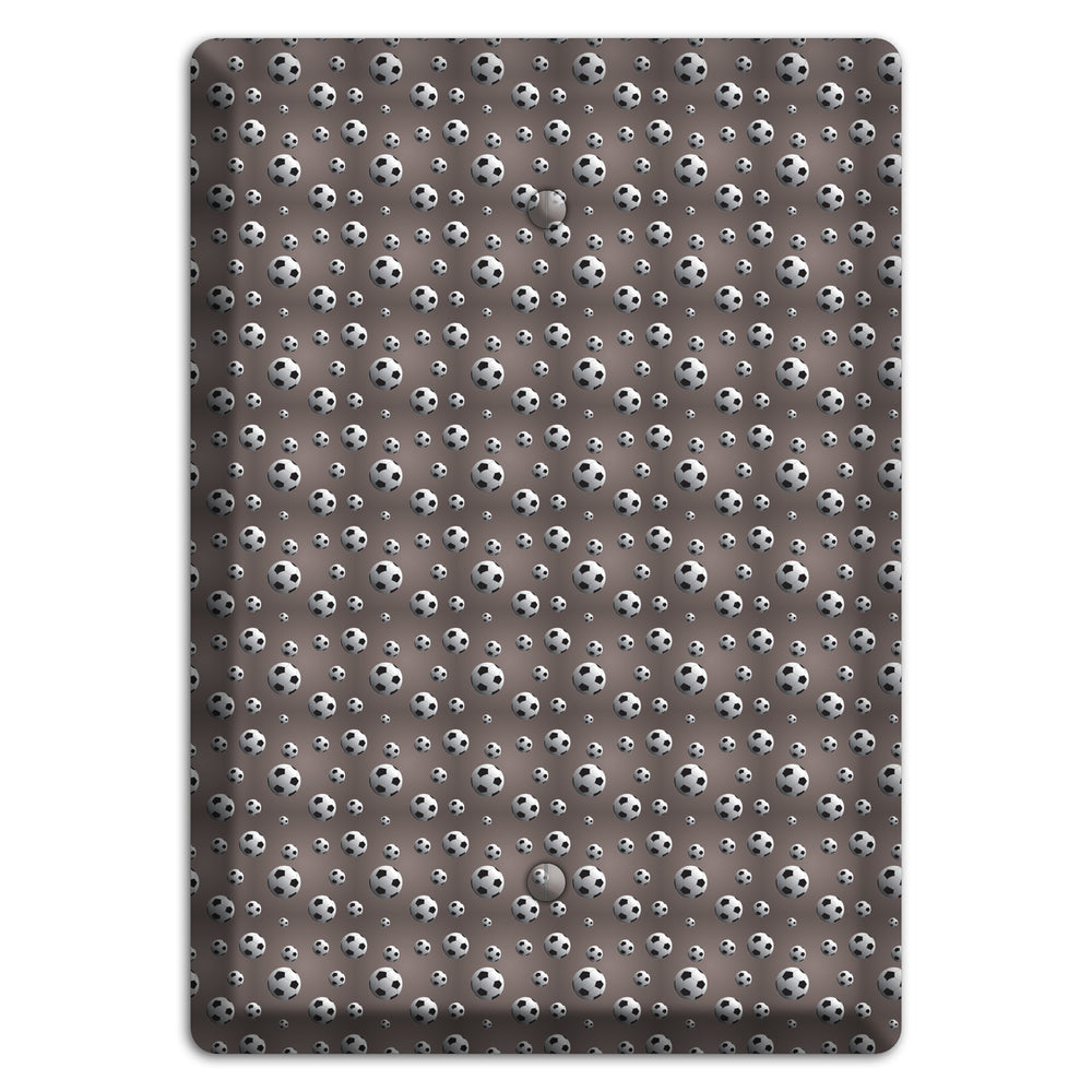 Grey with Soccer Balls Blank Wallplate