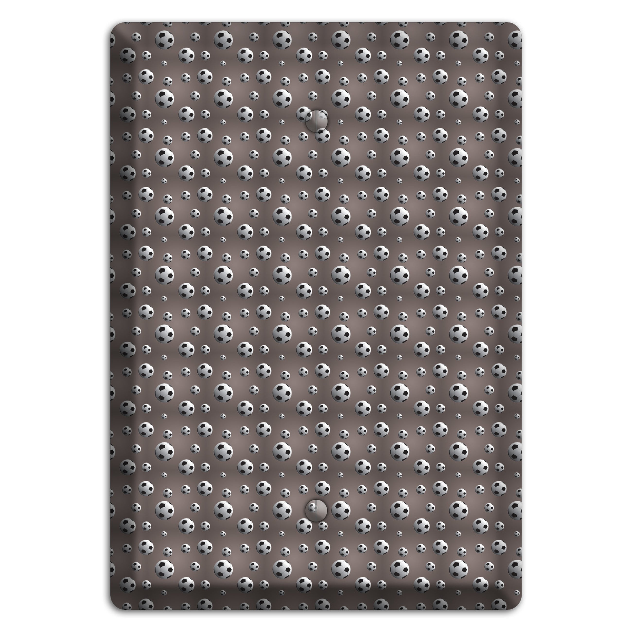 Grey with Soccer Balls Blank Wallplate