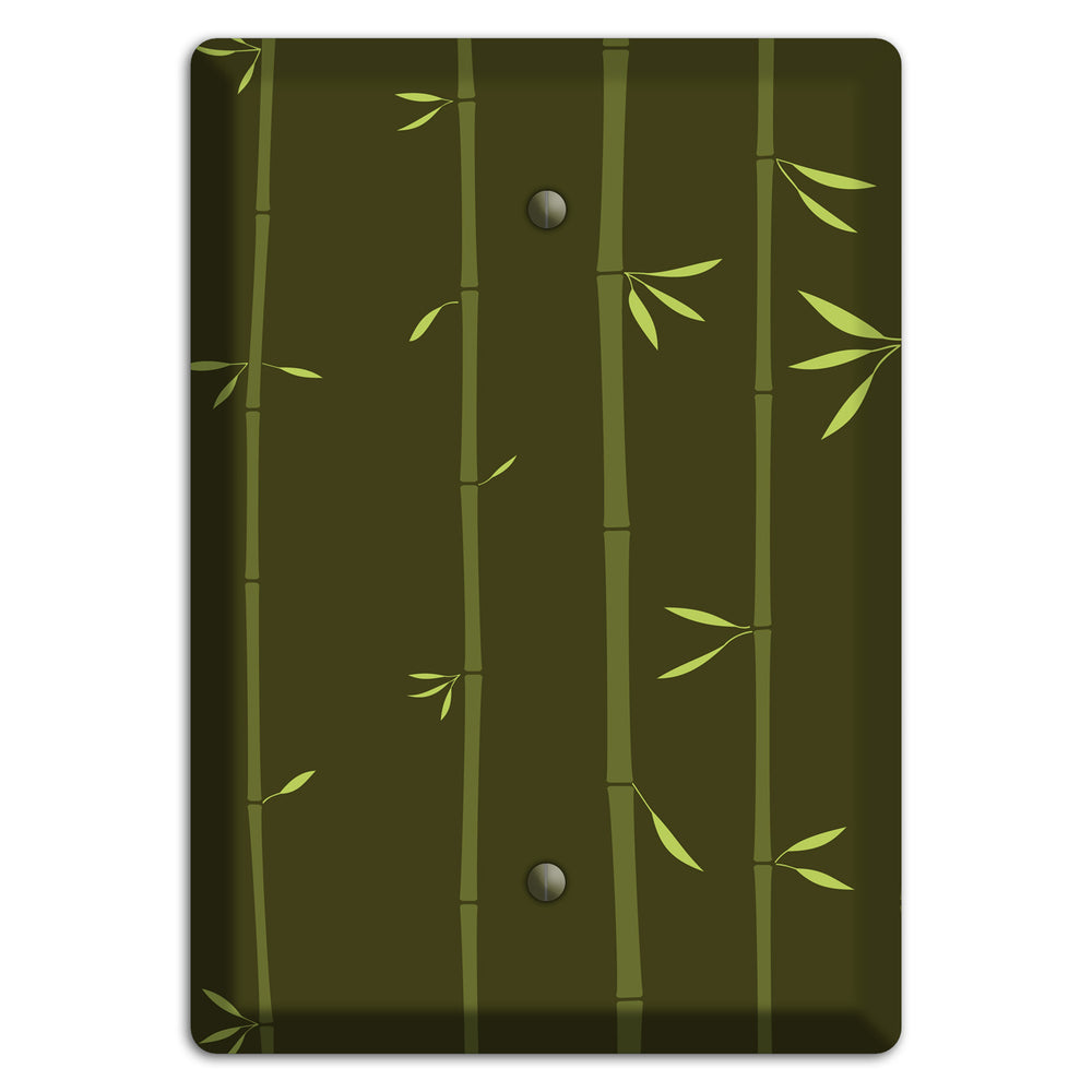 Dark Green Bamboo Blank Wallplate