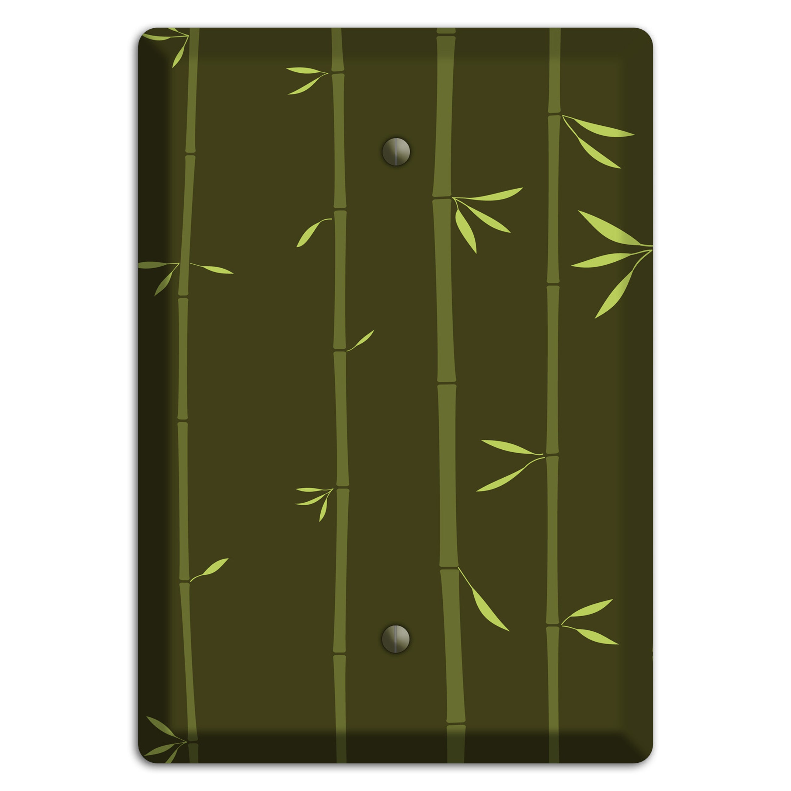Dark Green Bamboo Blank Wallplate