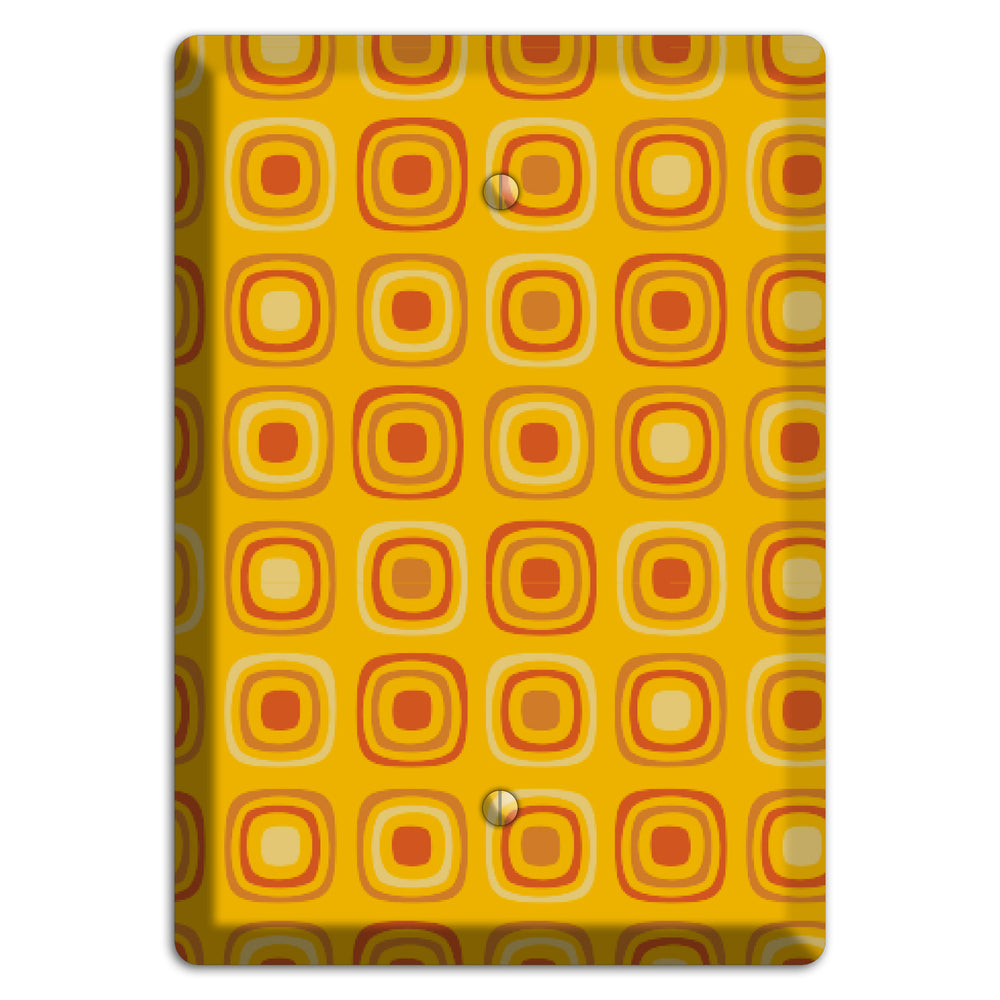 Multi Orange Red Retro Squares Blank Wallplate