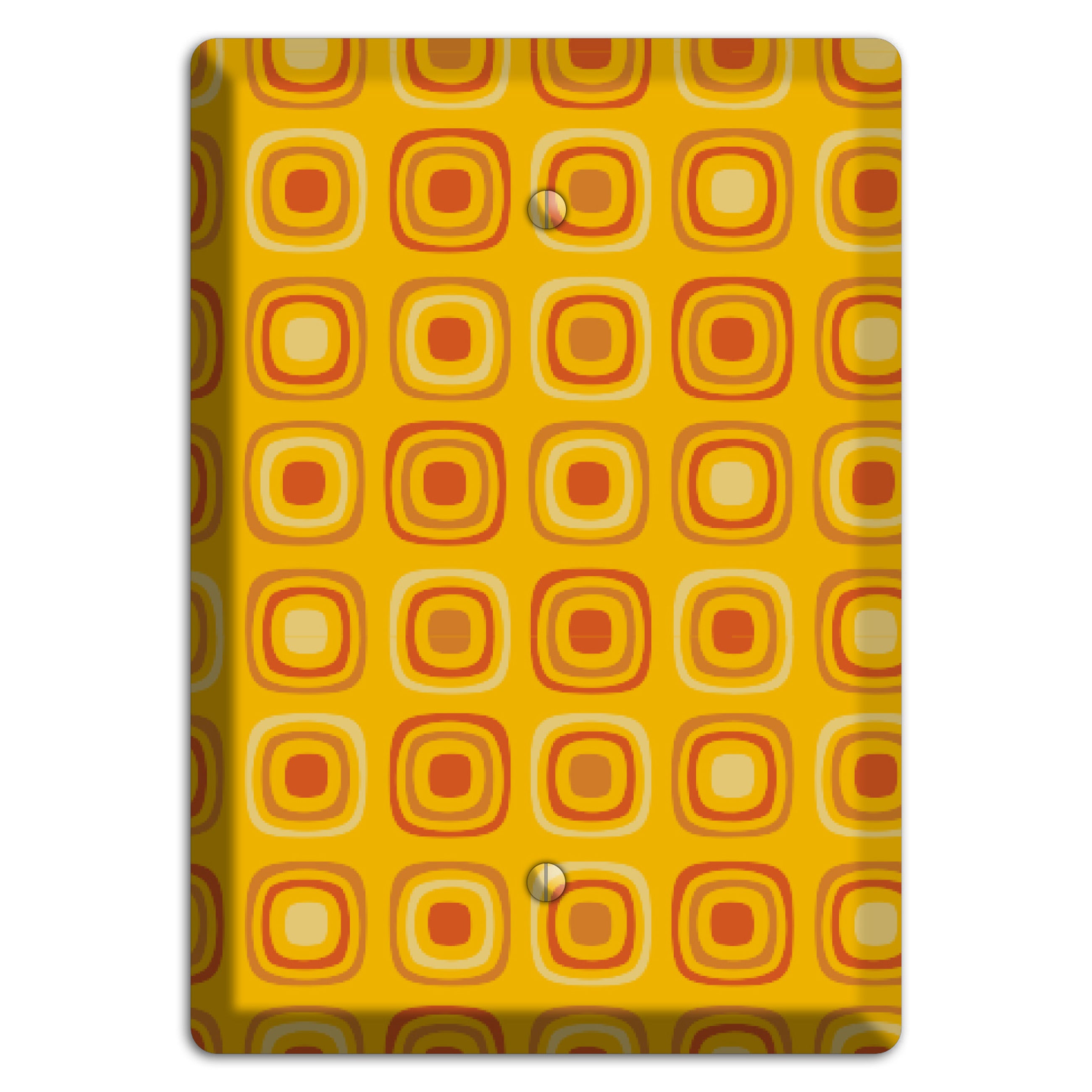 Multi Orange Red Retro Squares Blank Wallplate
