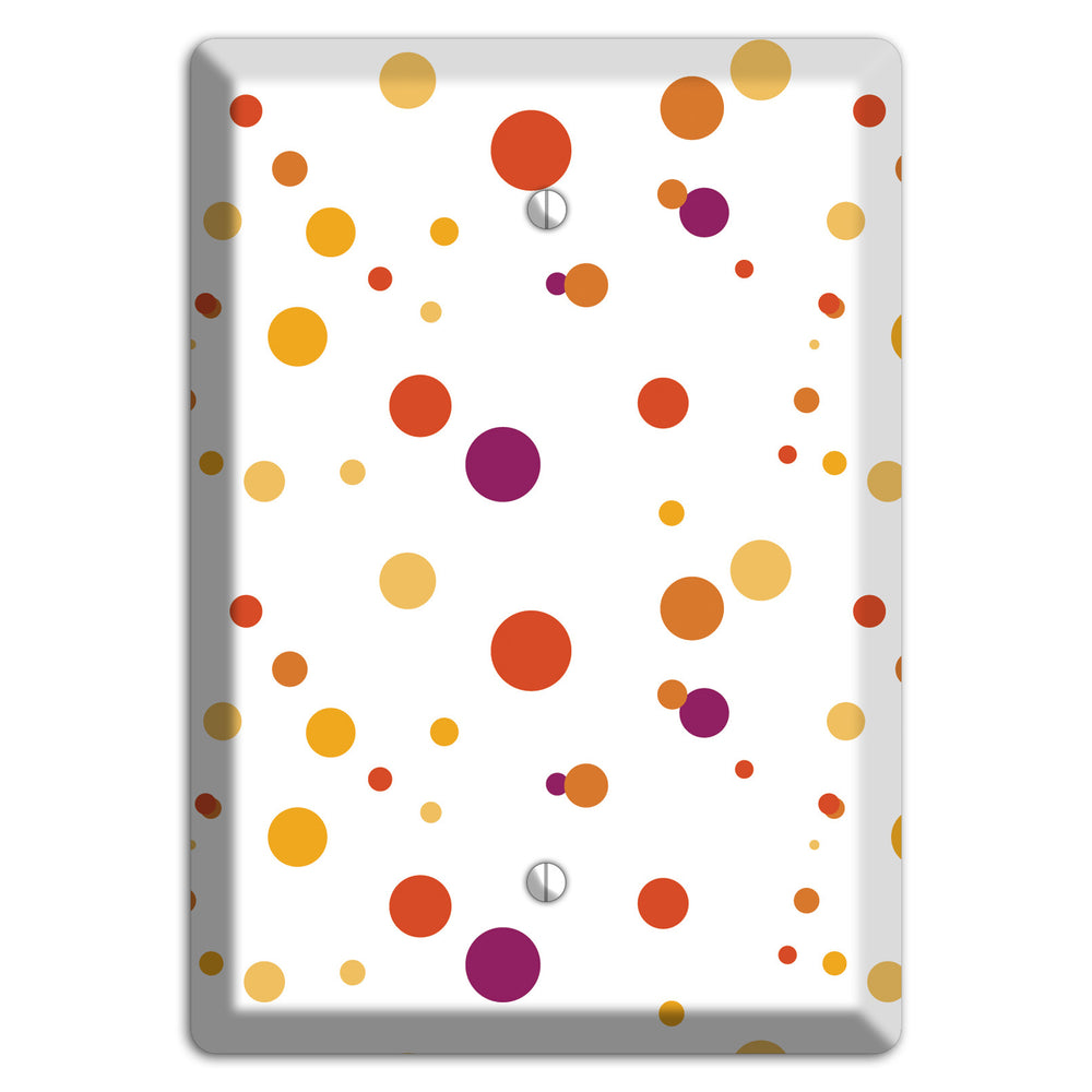 White with Multi Red and Umber Small Dots Blank Wallplate