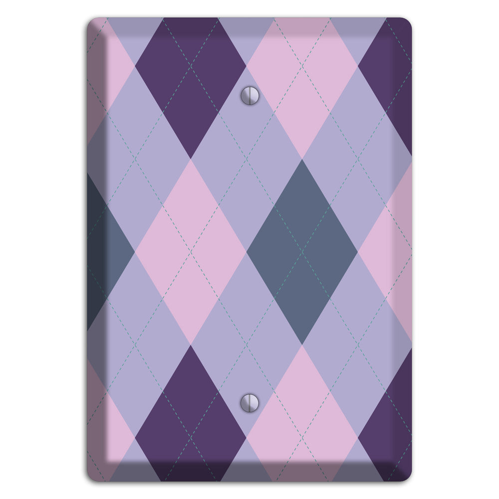 Orange and Tan Argyle Blank Wallplate
