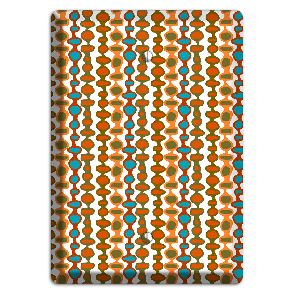 Multi Umber and Dusty Blue Bead and Reel Blank Wallplate