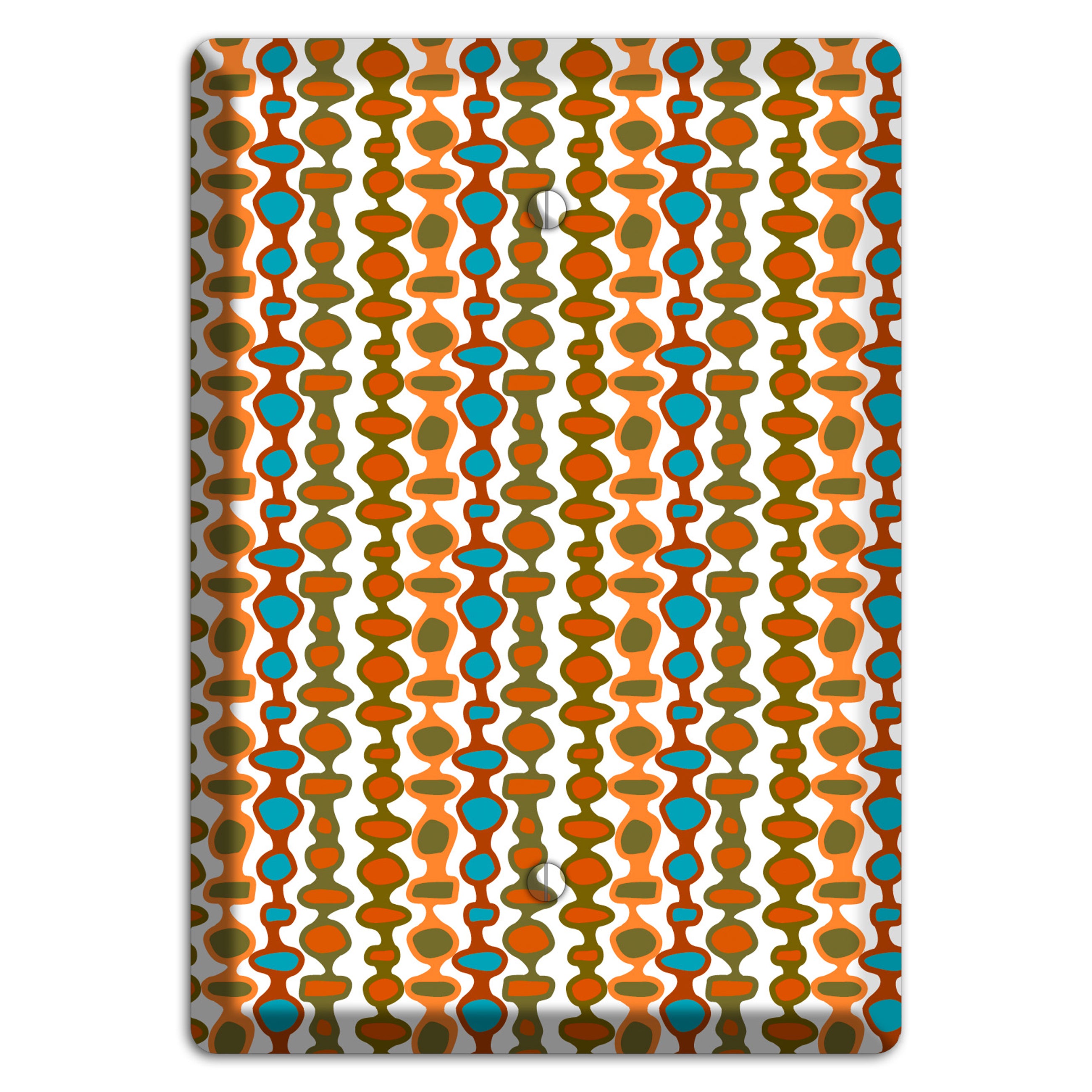 Multi Umber and Dusty Blue Bead and Reel Blank Wallplate
