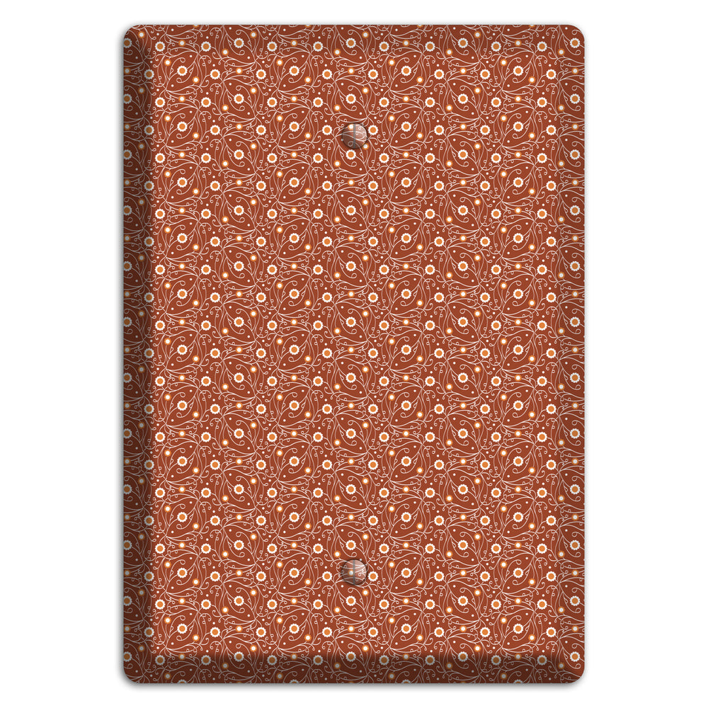 Tiny Brown Vine Floral Blank Wallplate