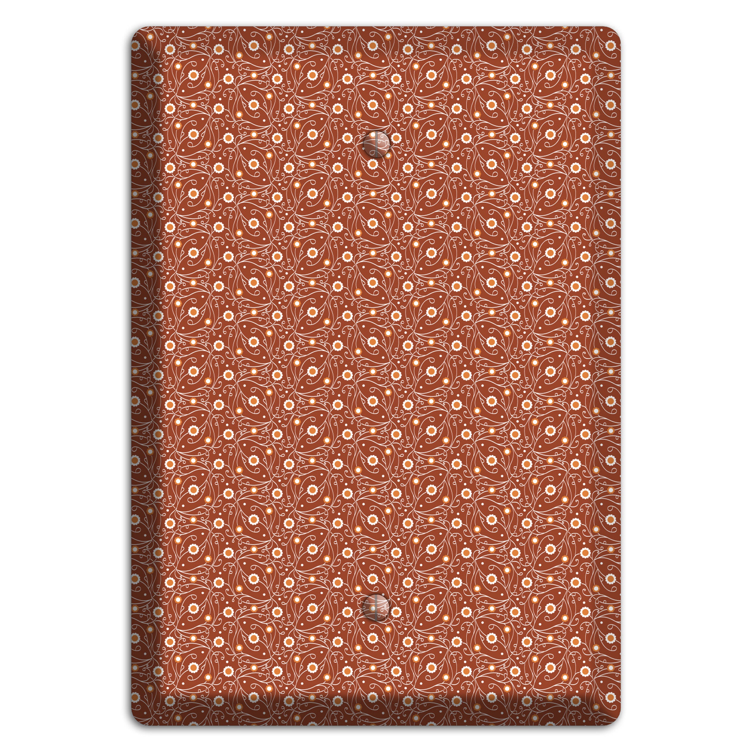 Tiny Brown Vine Floral Blank Wallplate