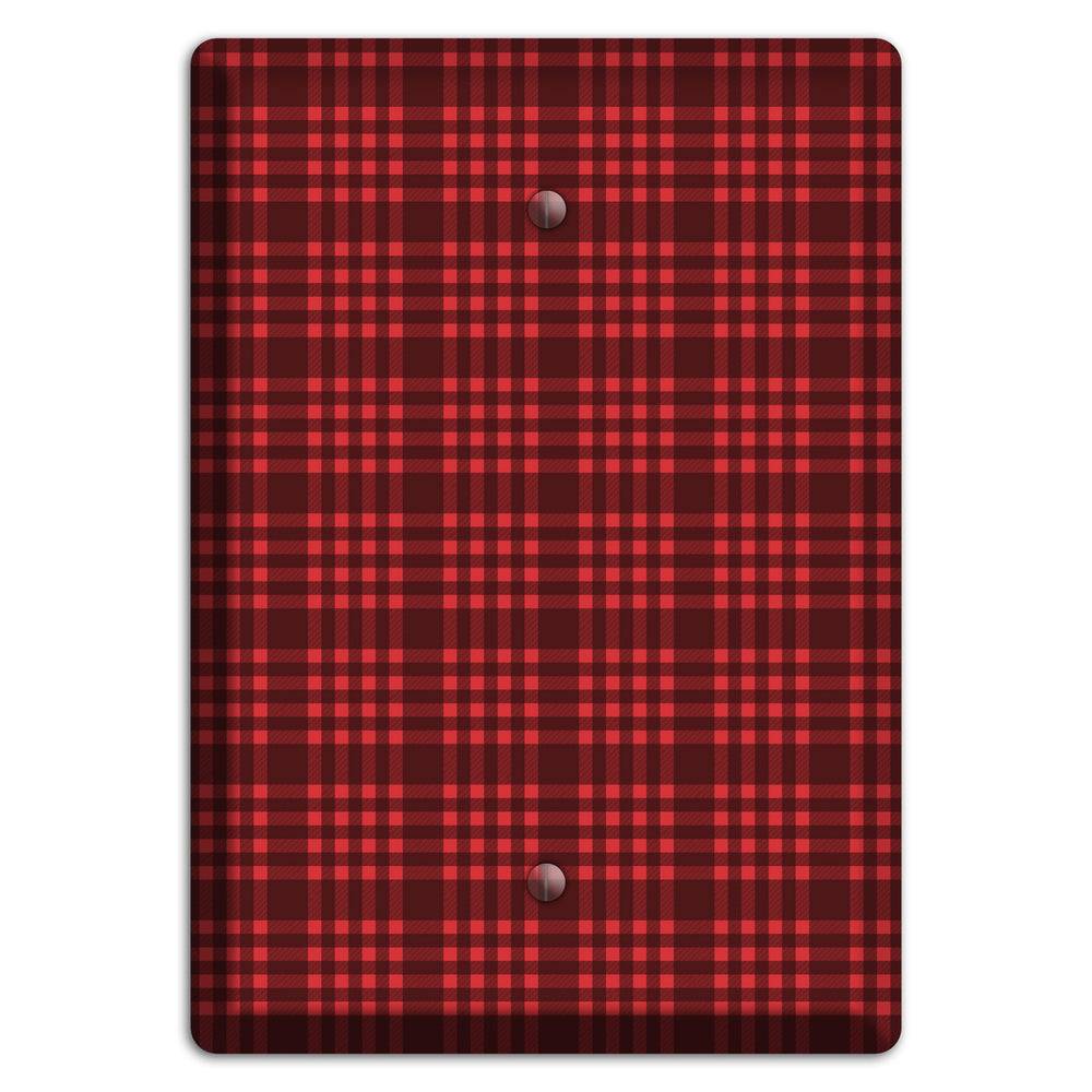Maroon Plaid Blank Wallplate