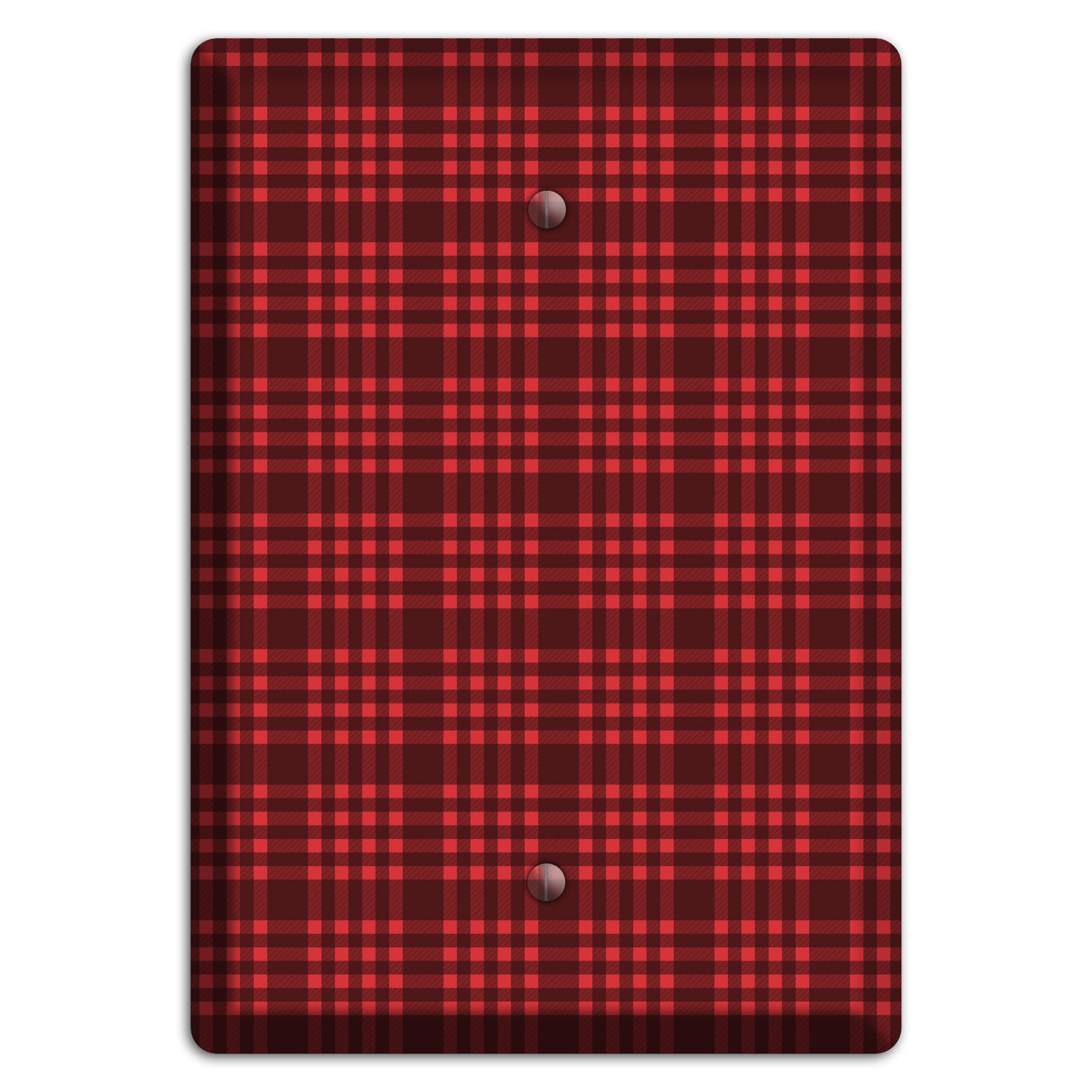 Maroon Plaid Blank Wallplate