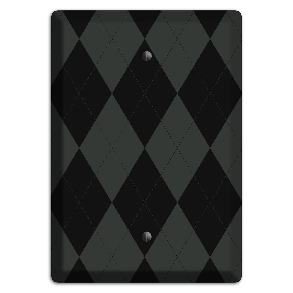 Gray and Black Argyle Blank Wallplate
